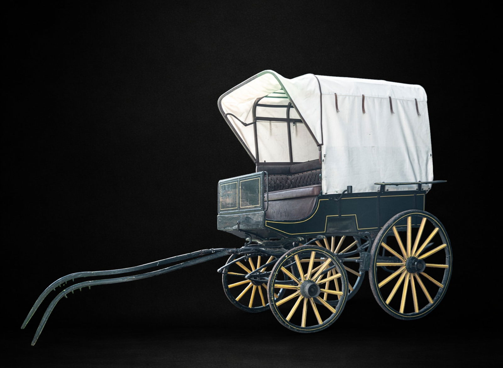 Horse-drawn omnibus-type carriage for five passengers plus coachman, 19th century (1 of 9)