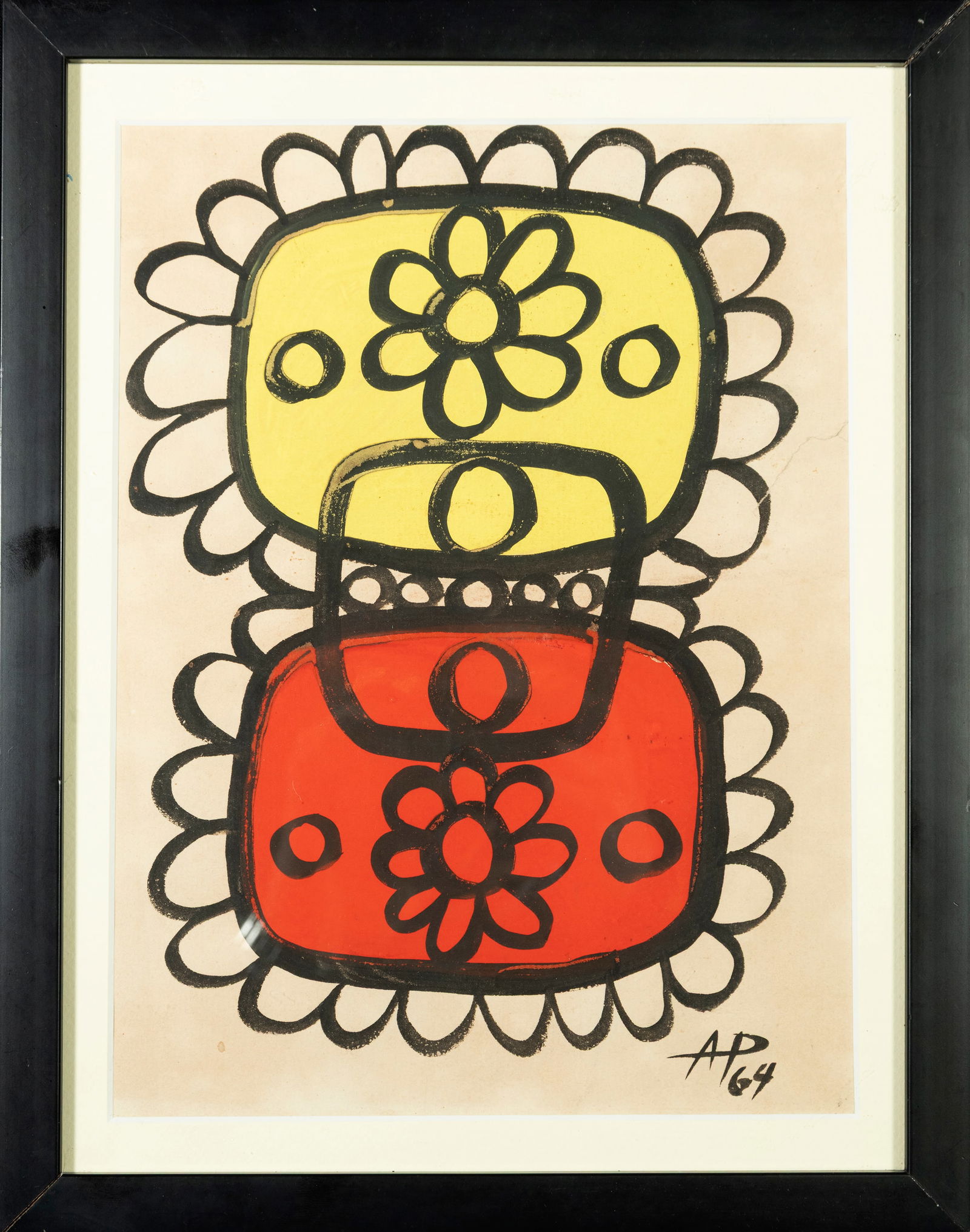 Amelia Peláez (Yaguajay, January 5, 1896 - Havana, April 8, 1968) - Gouache on paper: 29.5 x 22 cm. Signed, Amelia Peláez (Yaguajay, January 5, 1896-Havana, April 8, 1968) was a Cuban artist of Asturian origin. Reference bibliography: Sader, Emir (2009). «Peláez, Amelia». Latin Ame