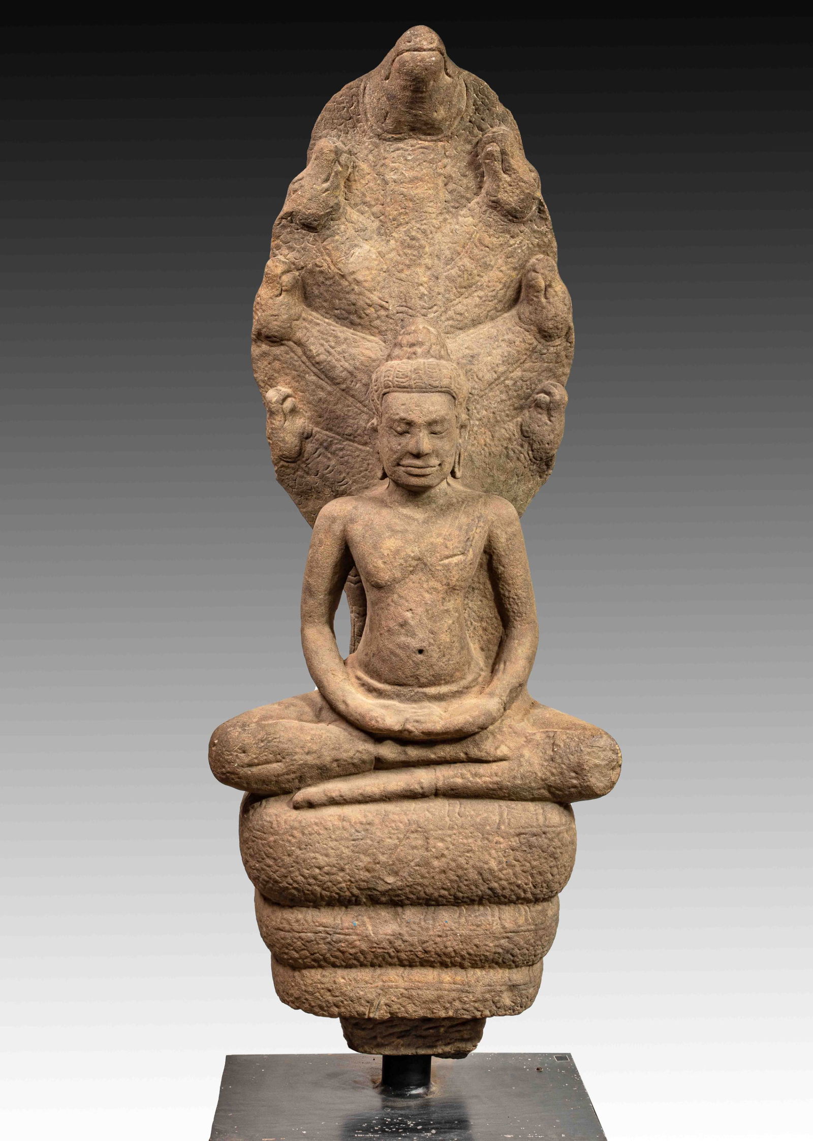 Monumental Buddha Mucilinda Vishnu, Cambodia. Khmer. Bayon site. 13th century (1 of 5)