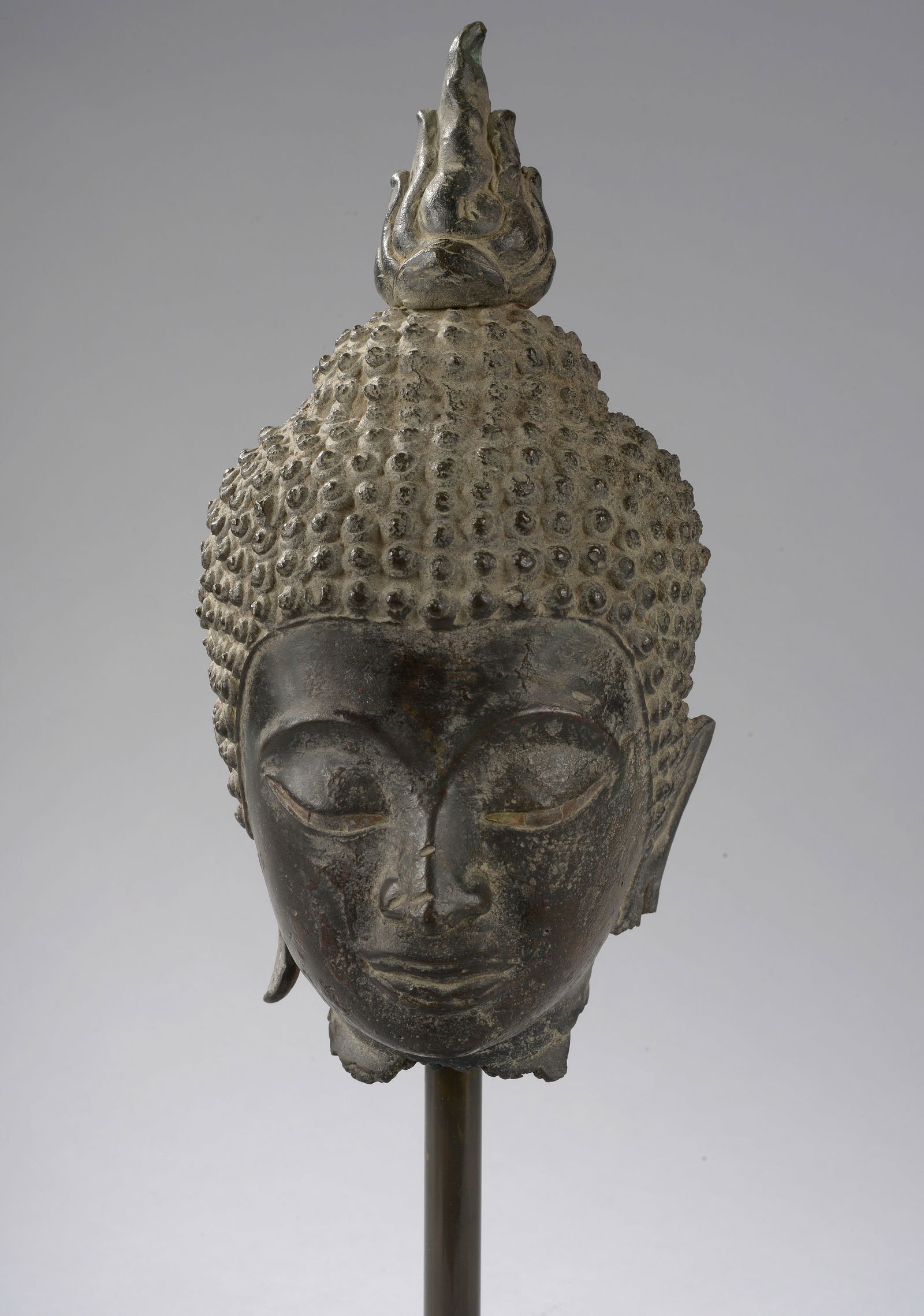 Bronze Buddha head. Thailand. Sukhothai Kingdom. 14th-15th centuries (1 of 1)