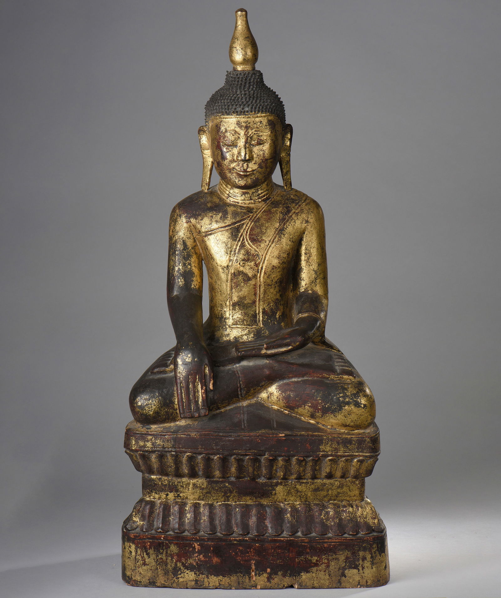 Seated Marawijaya Buddha - Burma. Ava Kingdom. 18th century. 76 cm. (1 of 1)