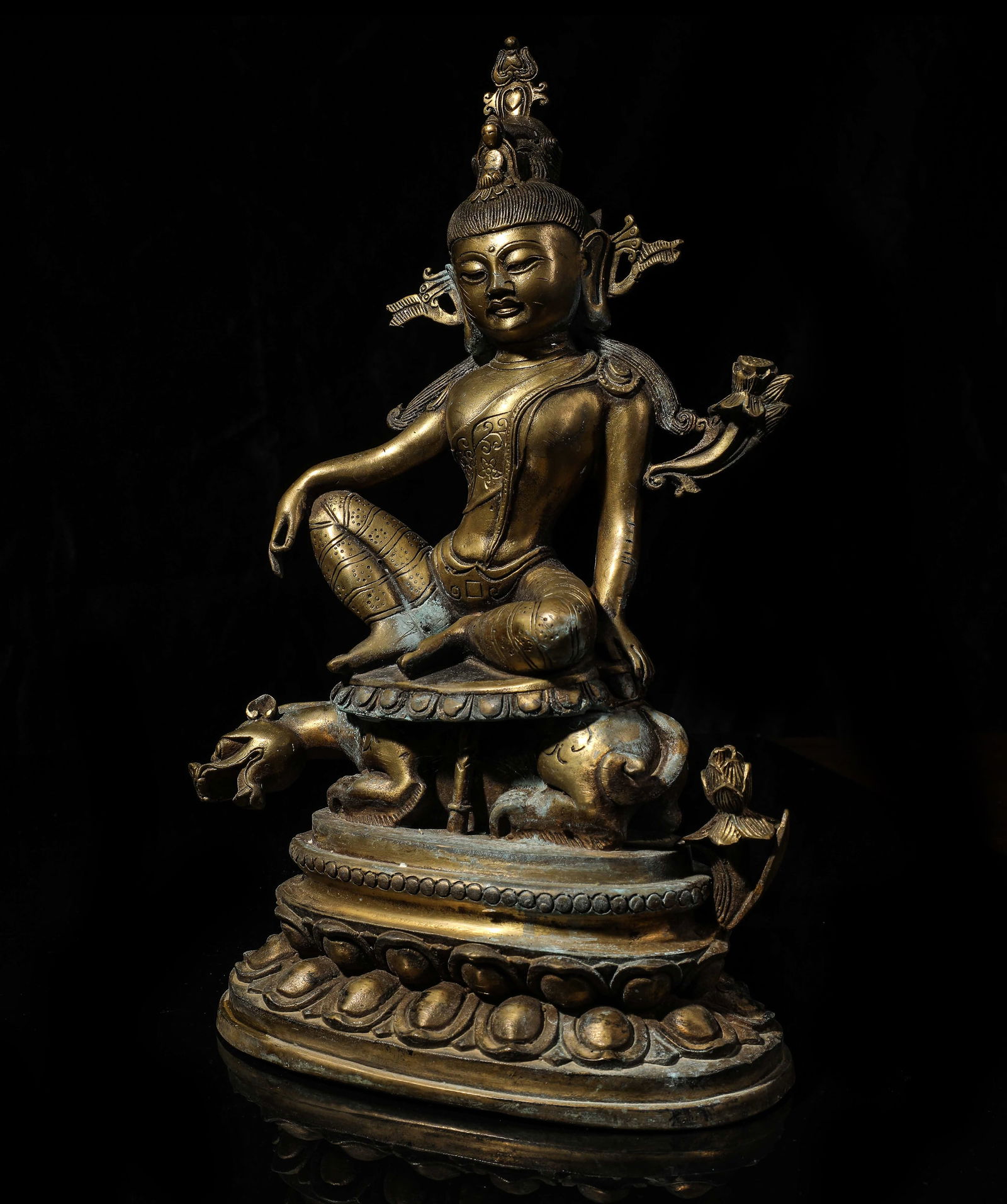 Lokeshvara in the form of Padmapani, holding in his right hand the climbing lotus stem adorned with (1 of 18)