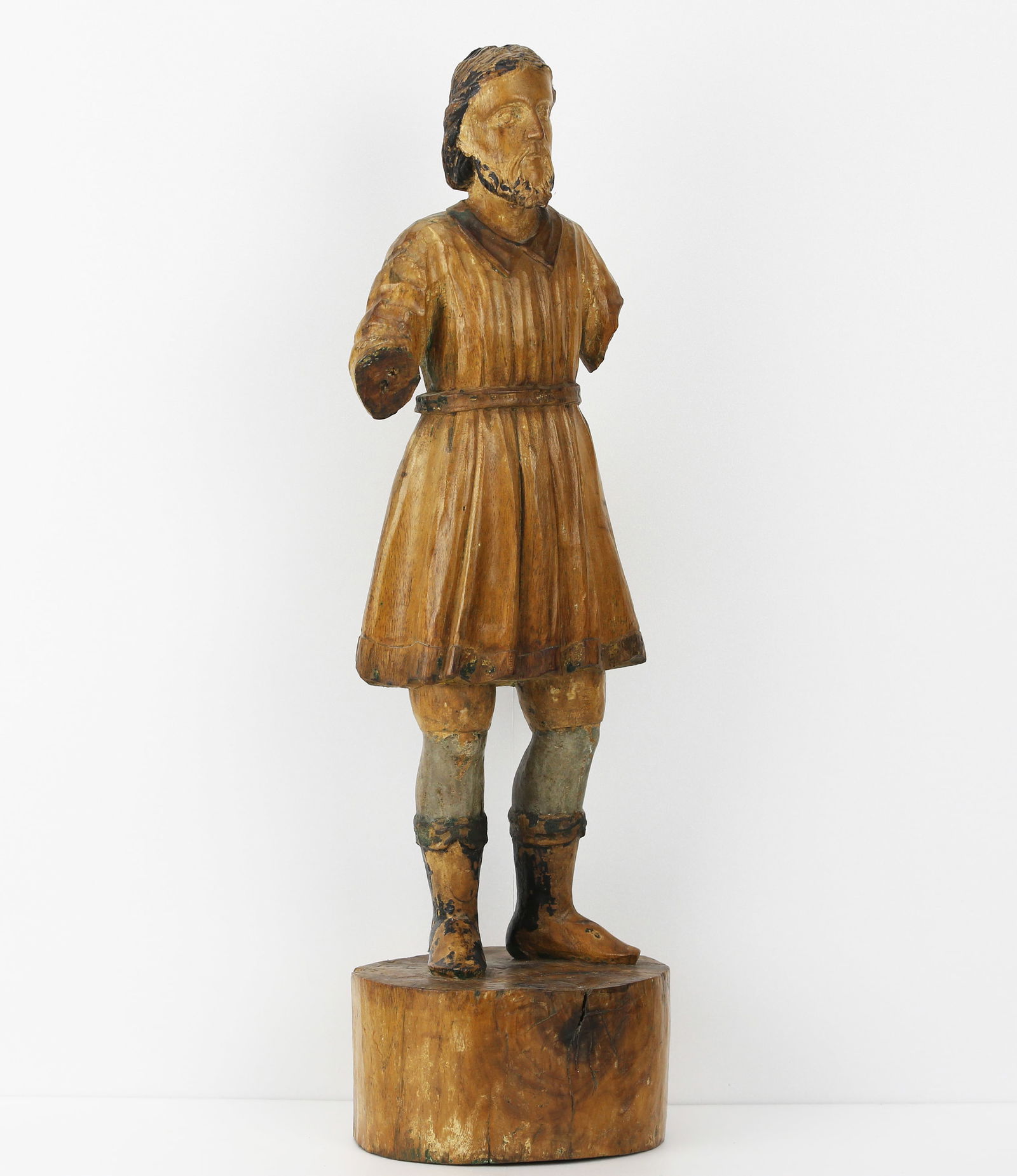 Carving of Saint Isidore, Tyrolean or Medieval Tuscan, 15th to early 16th - 17th century. Made of (1 of 4)
