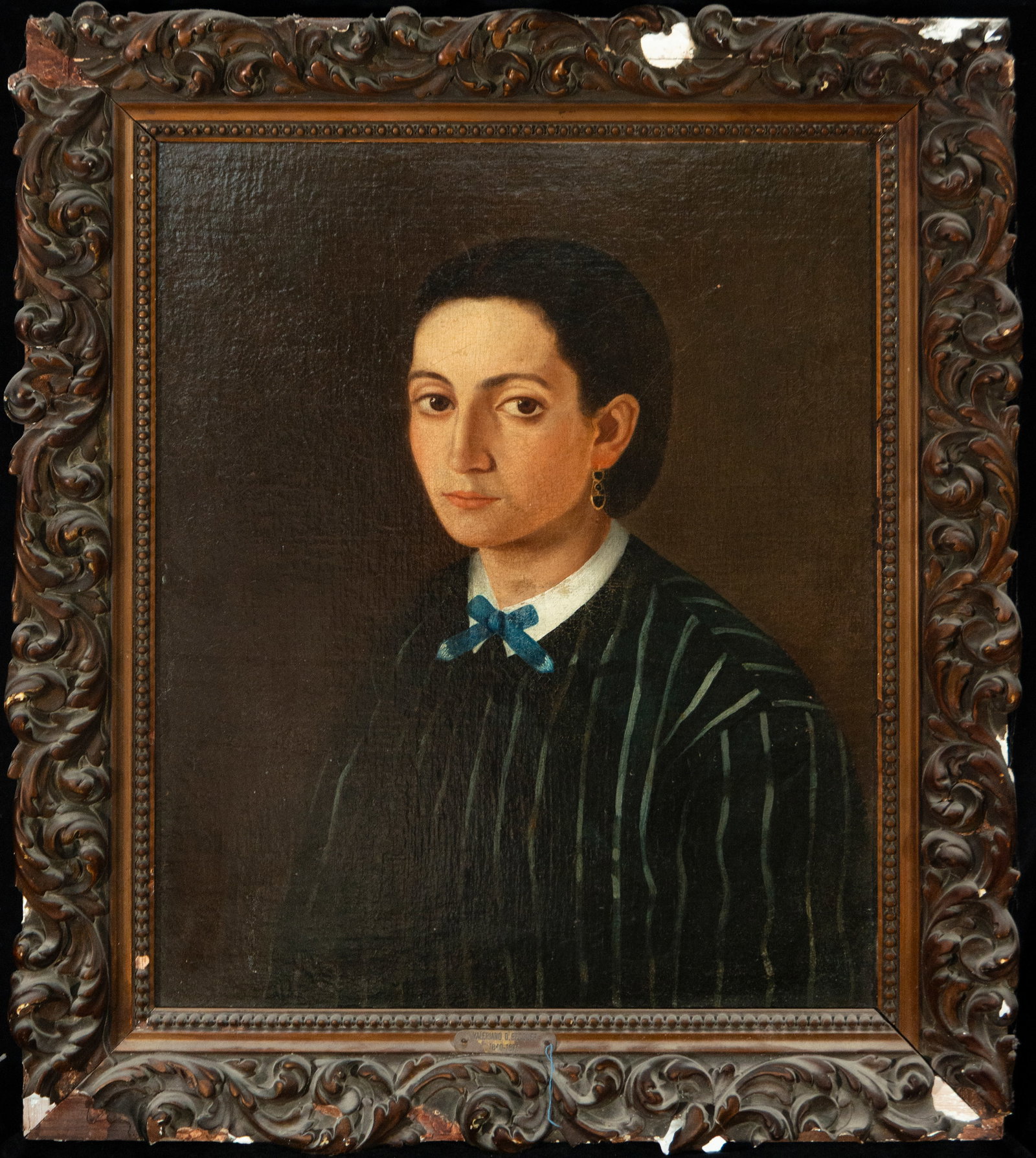 Portrait of a Lady, 19th Century: Measurements: 59x45//72x60cm
