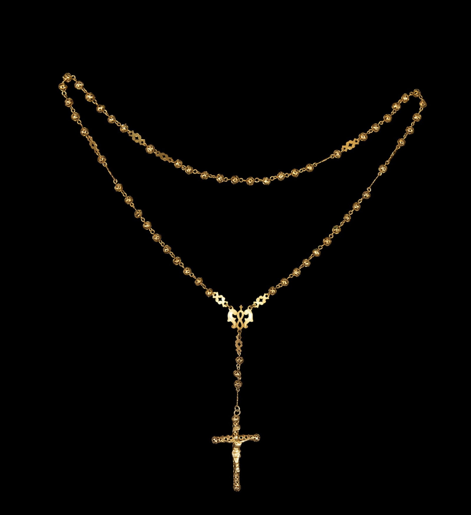 Silver rosary, 19th century: Silver