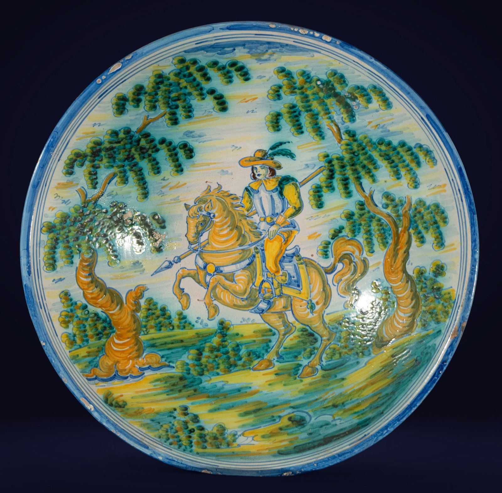 Talavera Niveiro ceramic plate, 19th-20th century: Measurements: 41 cm x 41 cm x 12 cm