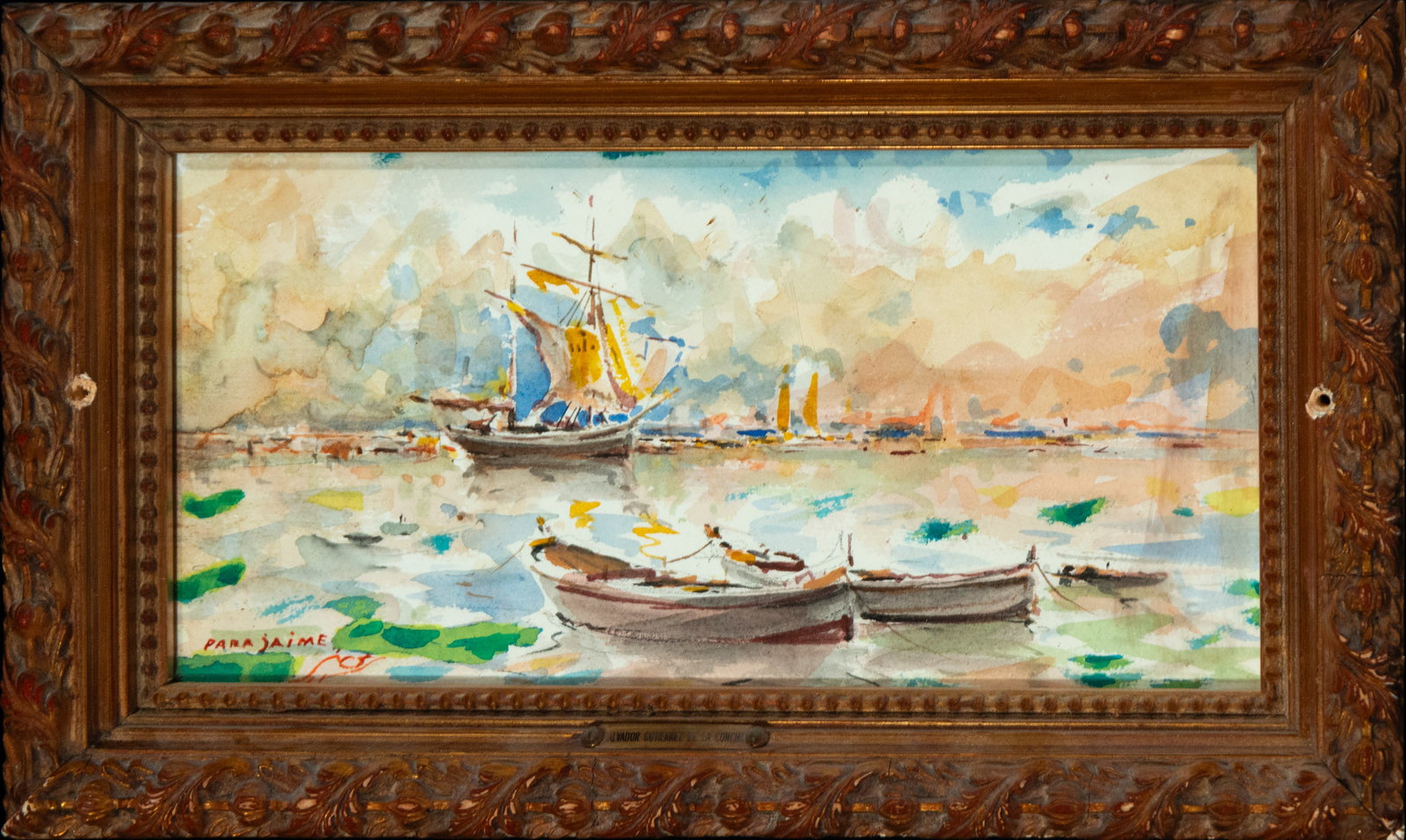 Watercolor on paper, 20th century: Measurements: 39 cm x 20 cm / 47 cm x 26 cm