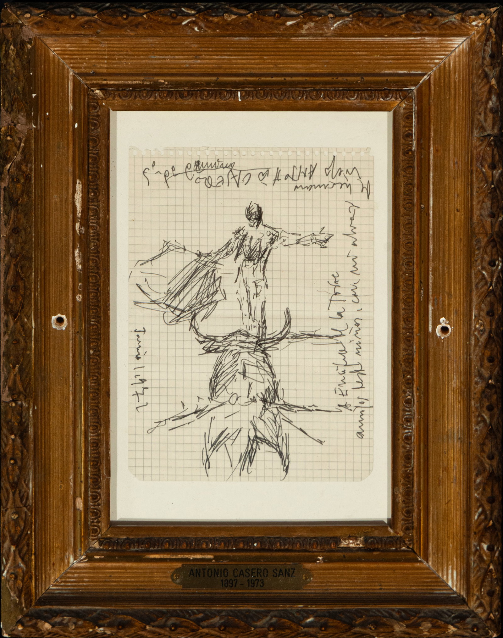 Antonio Casero Sanz, Madrid School - 20th Century - Ink on paper: Measurements: 17 cm x 13 cm / 32 cm x 25 cm