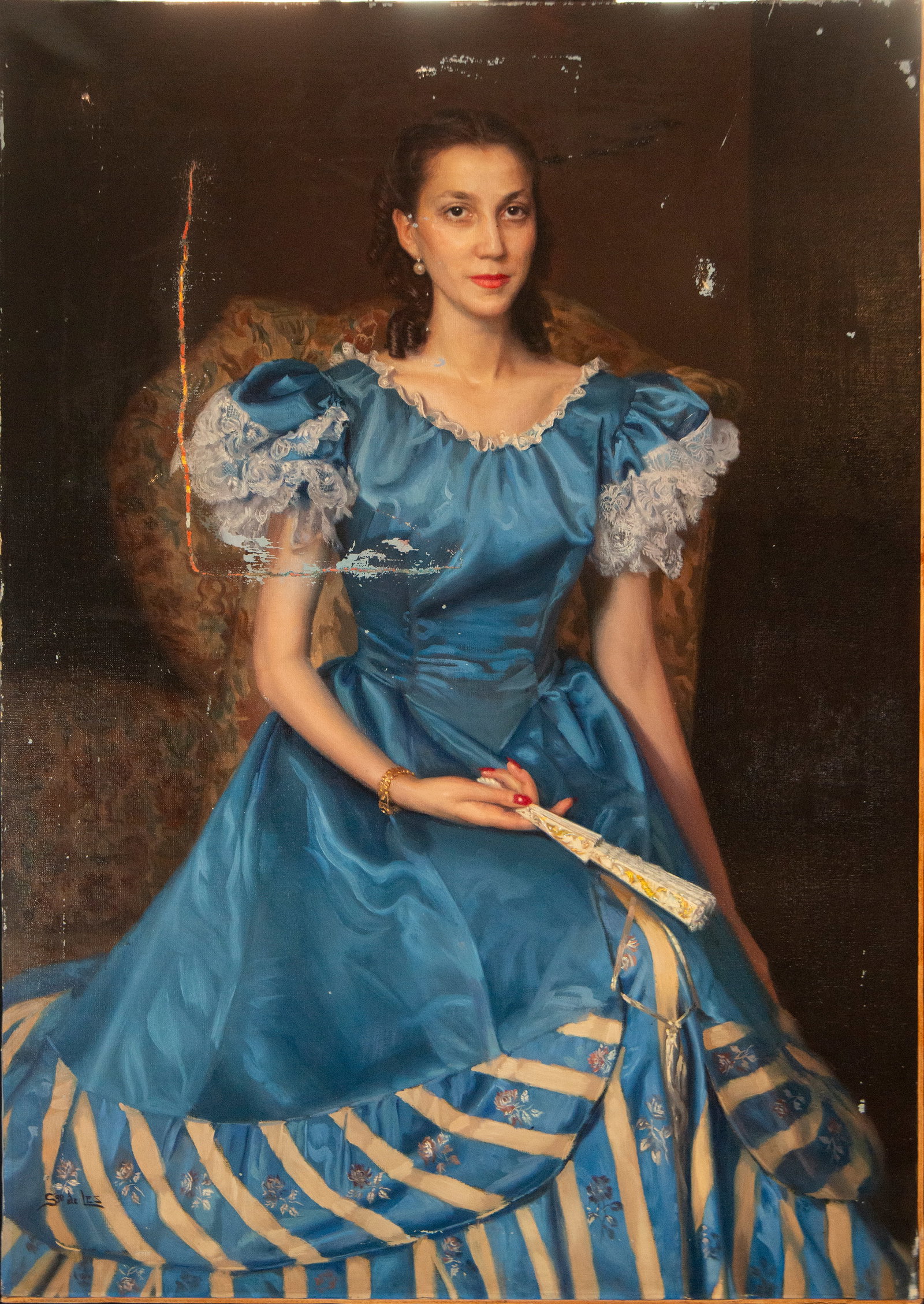 Santiago de Les, 20th century - Oil on canvas: Measurements: 140 cm x 101 cm