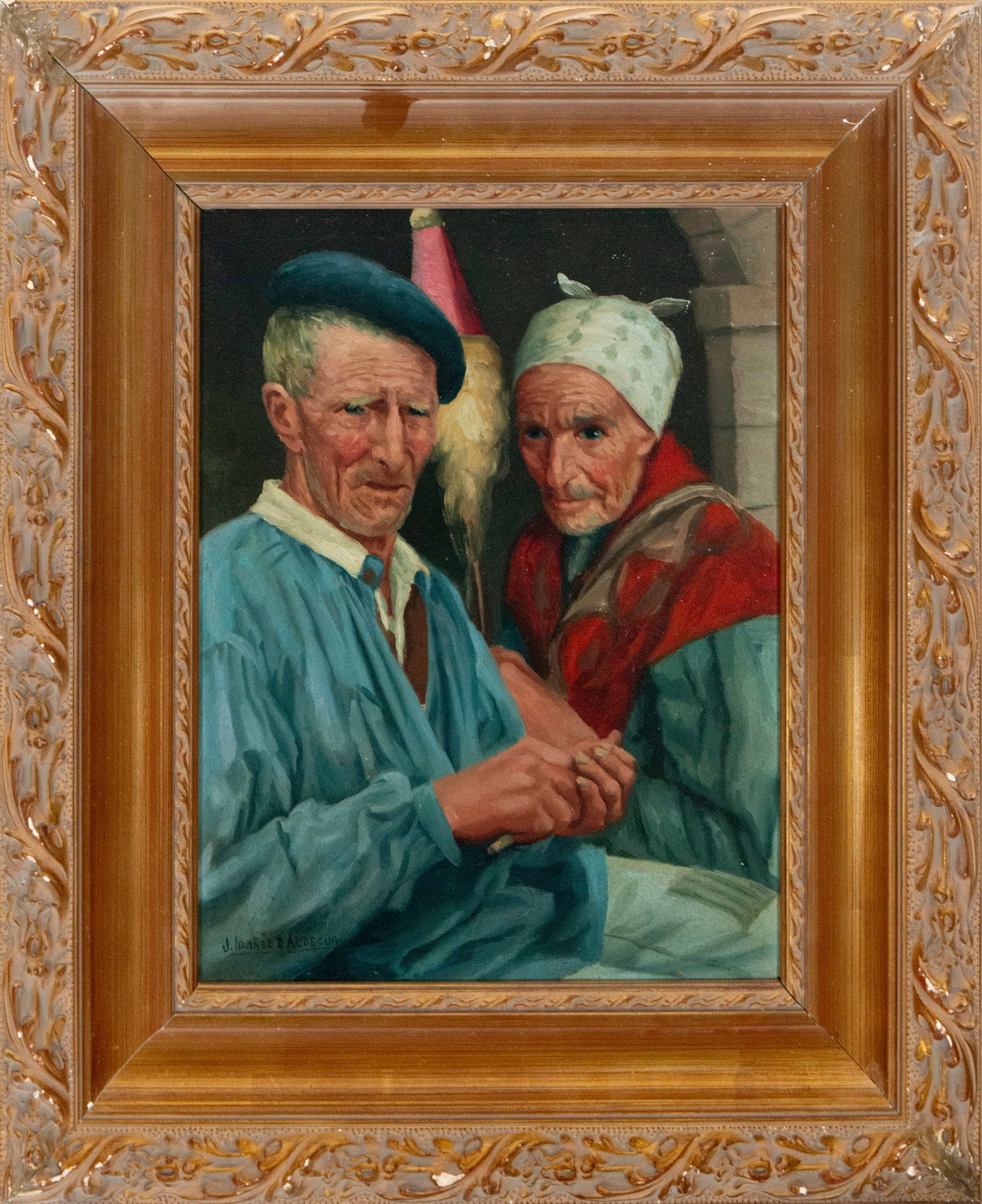 JULI?N IB?ÑEZ DE ALDECOA (1834 - 1895) Basque School of the 19th Century: Oil on canvas. Measurements: 50 x 39 cm without frame, 72 x 51 cm with frame.