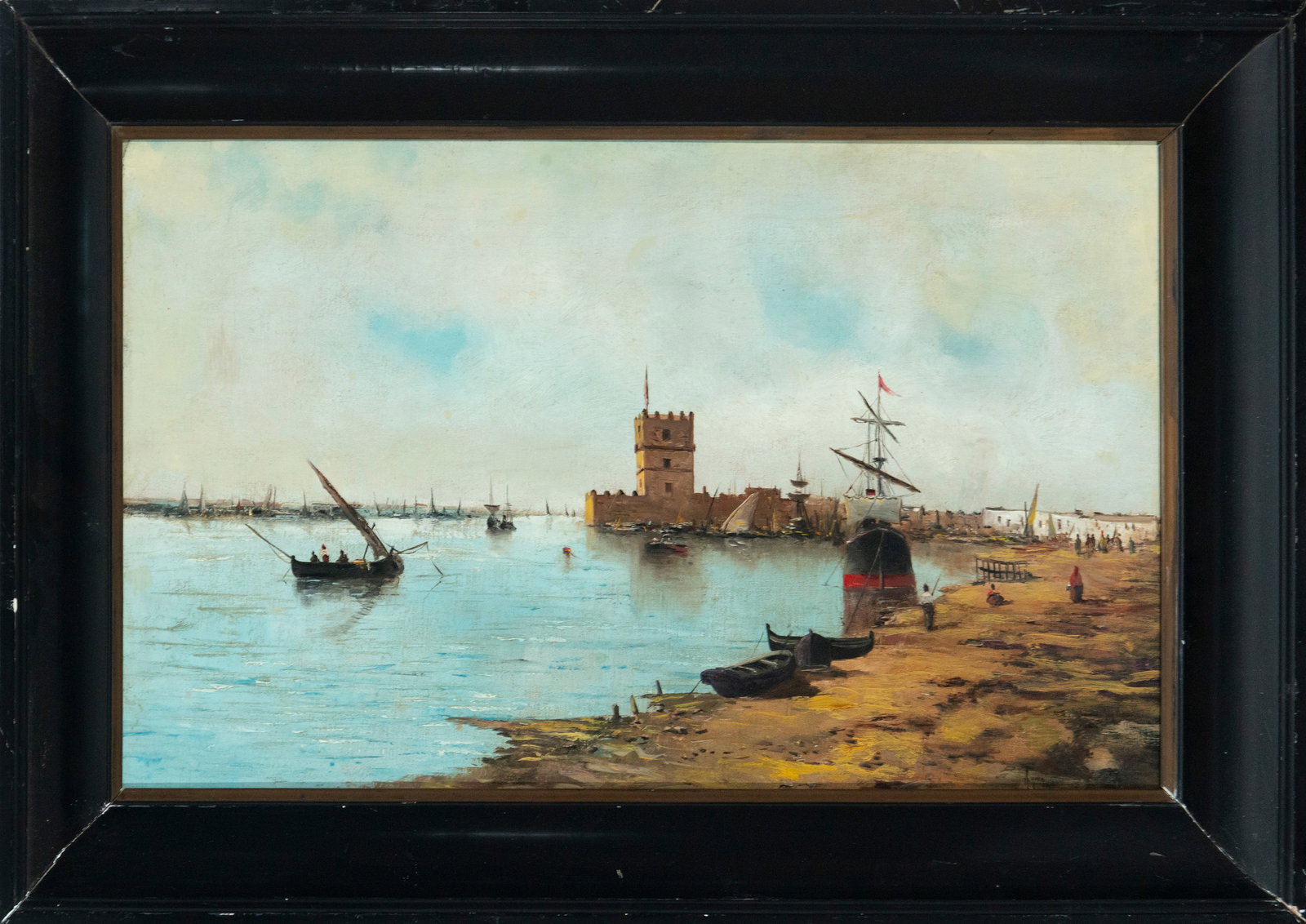 Marina, Emilio ?lvarez Ayllón (1889-1972): Oil on panel. Measurements: 62 x 36 cm without frame, 77 x 50 cm with frame.