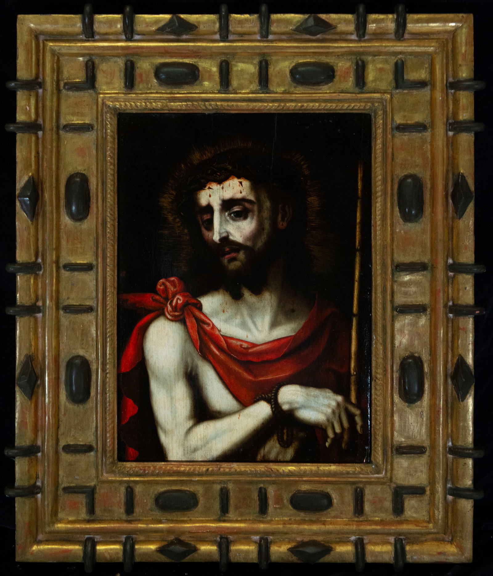 Luis de Morales "The Divine" (Badajoz c. 1510 - 1586) - Ecce Homo: Oil on panel. Dimensions: 52 × 34 cm (unframed). We would like to thank Isabel Mateo for her assistance in cataloging this work. Luis de Morales, also known as "El Divino Morales," is considered by h