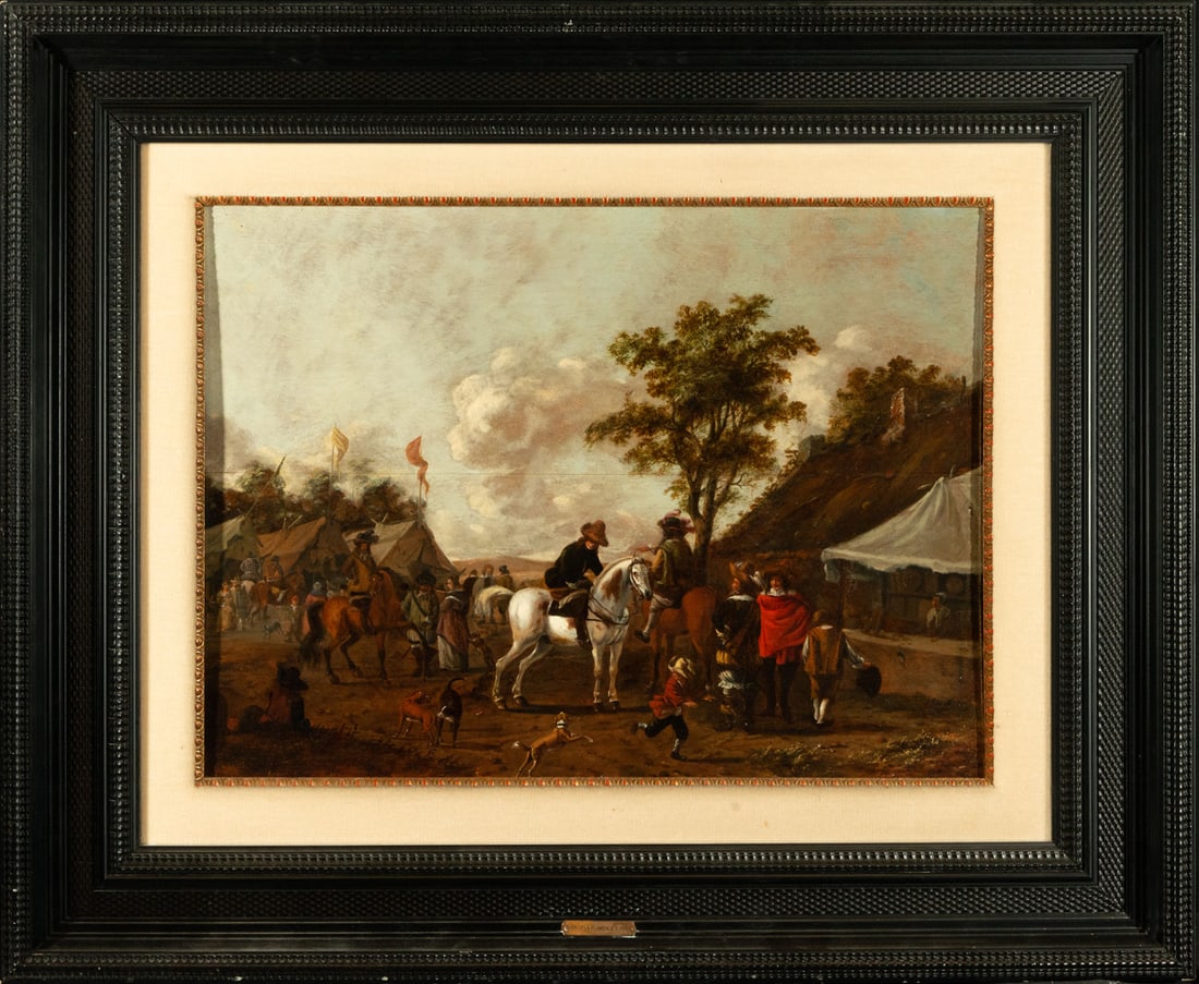 Spanish Tercios, Dutch school of the 17th century: Oil on panel, table measurements: 64 x 47 cm, framed: 92 x 76 cm