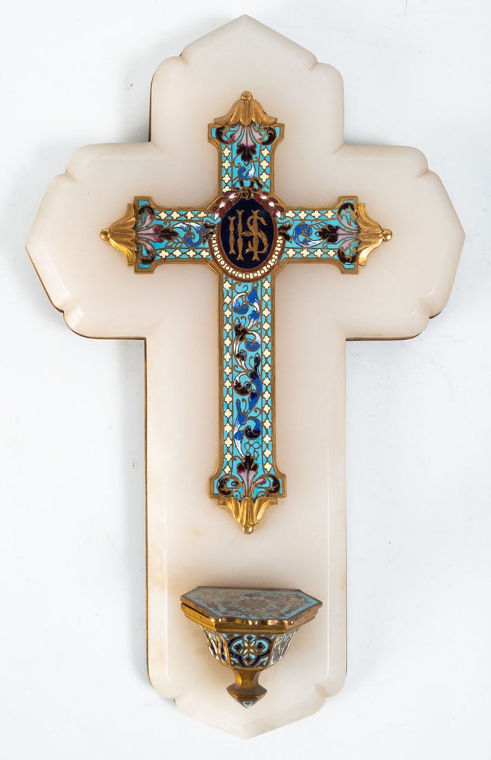 French enamel blessing font, 19th century (1 of 5)