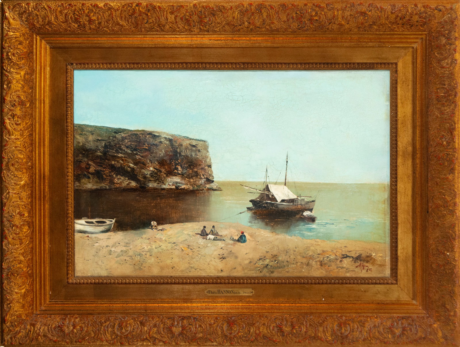 Theo Hannon (1851-1916) - Belgium - View of Marina: Measurements: 62 cm x 40 cm and 84 cm x 63 cm