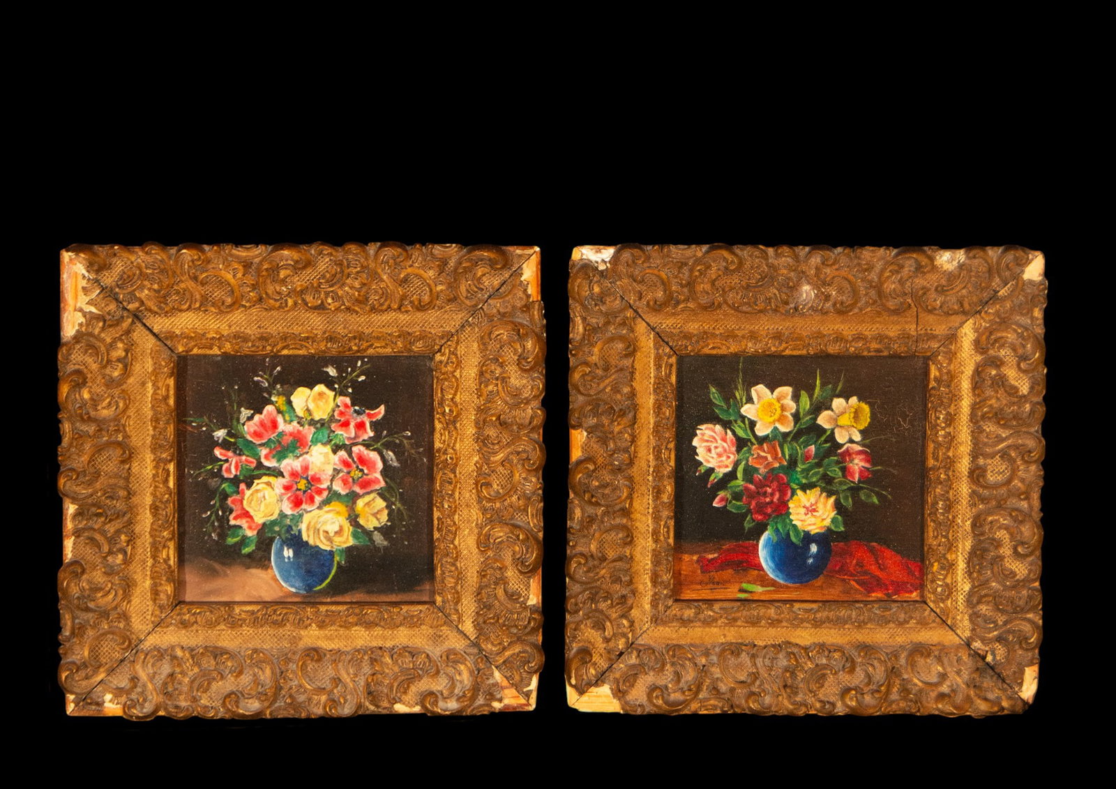 Pair of Italian flower still lifes from the early 20th century (1 of 6)