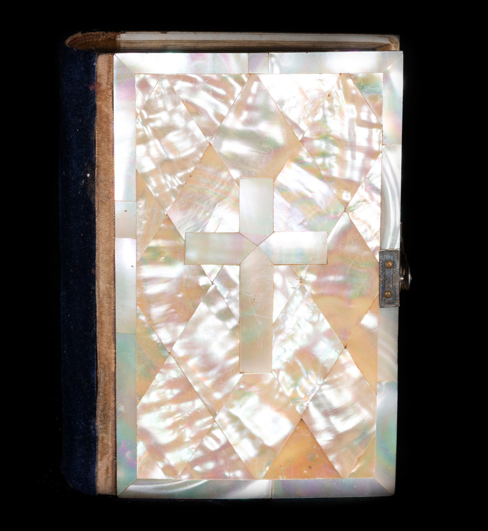 Modernist Catechesis Book in mother-of-pearl and silver: 19th-20th century