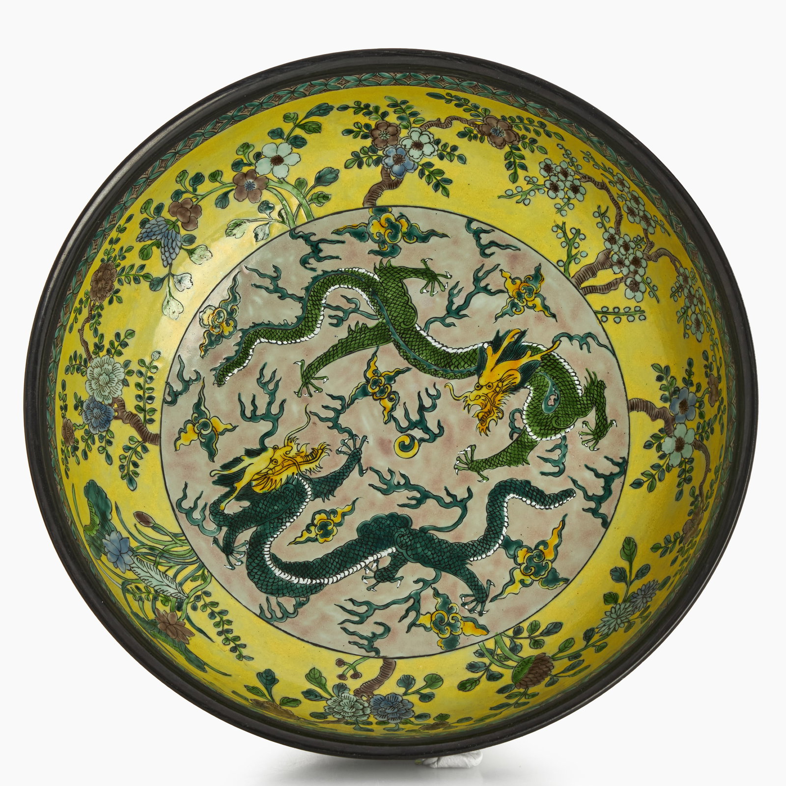 Massive Chinese Late Qing Imperial Guangxu Dish, late 19th Century: Perfect condition, no hairlines. 40 x 12 cm. Property of an European private collection.