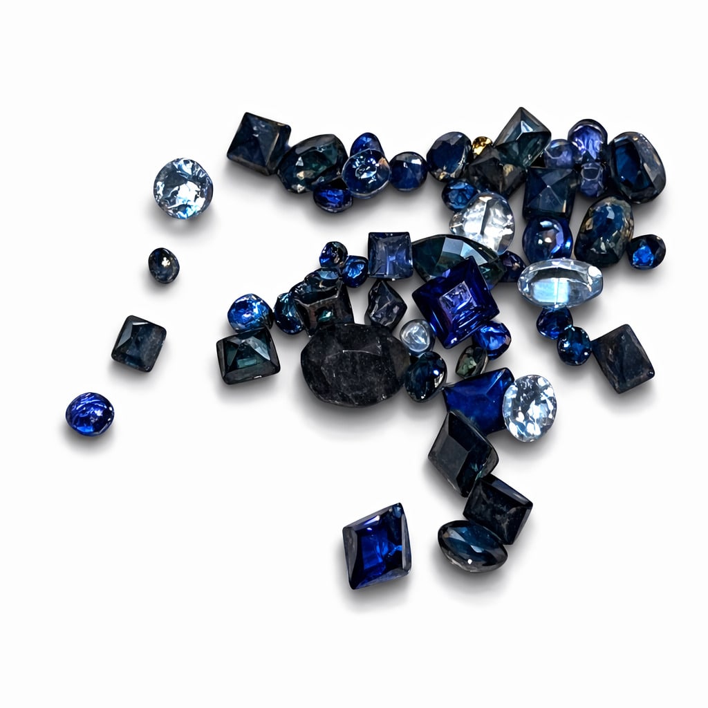 LOT OF 12.70CT OF NATURAL AND LABORATORY SAPPHIRES AND OTHER STONES: 12.70CT TOTAL. PROVENANCE: STOCK OF A RETIRED JEWELER.