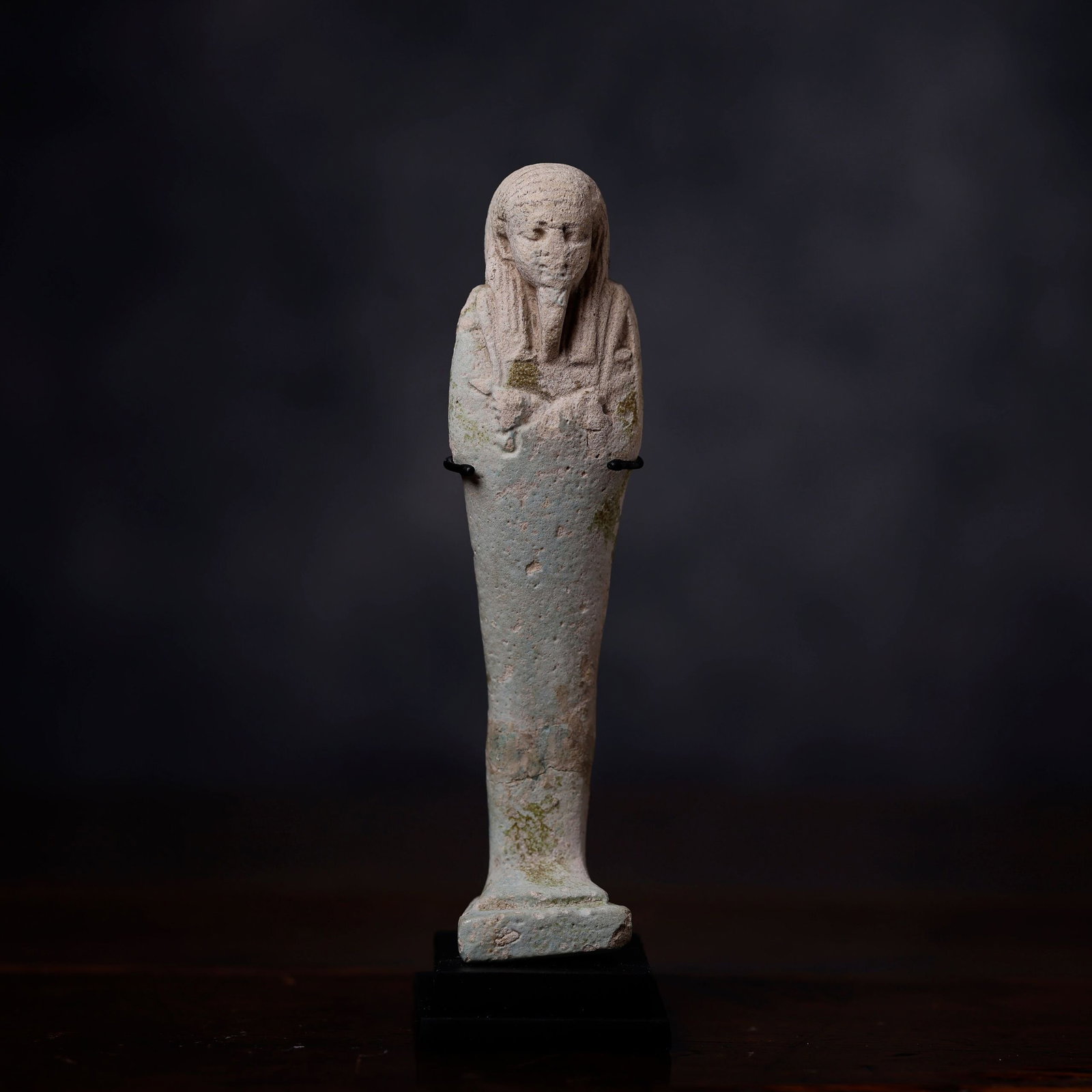 Ushabti - Ancient Egypt, in turquoise faience, 3rd century BC (1 of 4)
