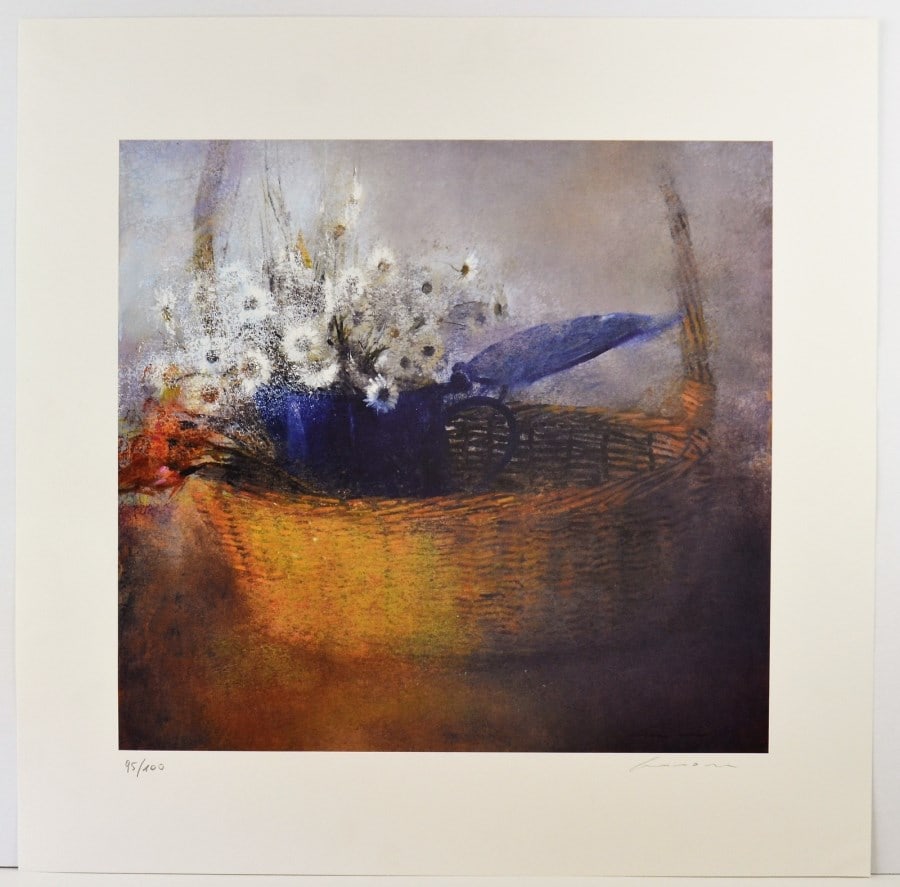 RENZO CROCIARA (Italy, 20th century) Fiori di campo, 1990s: Color lithograph on paper. Dimensions: 70 × 70 cm. Signed in pencil in the lower right corner and signed on the plate in the lower left corner. Copy no. 30 of an edition of 100 numbered copies with A