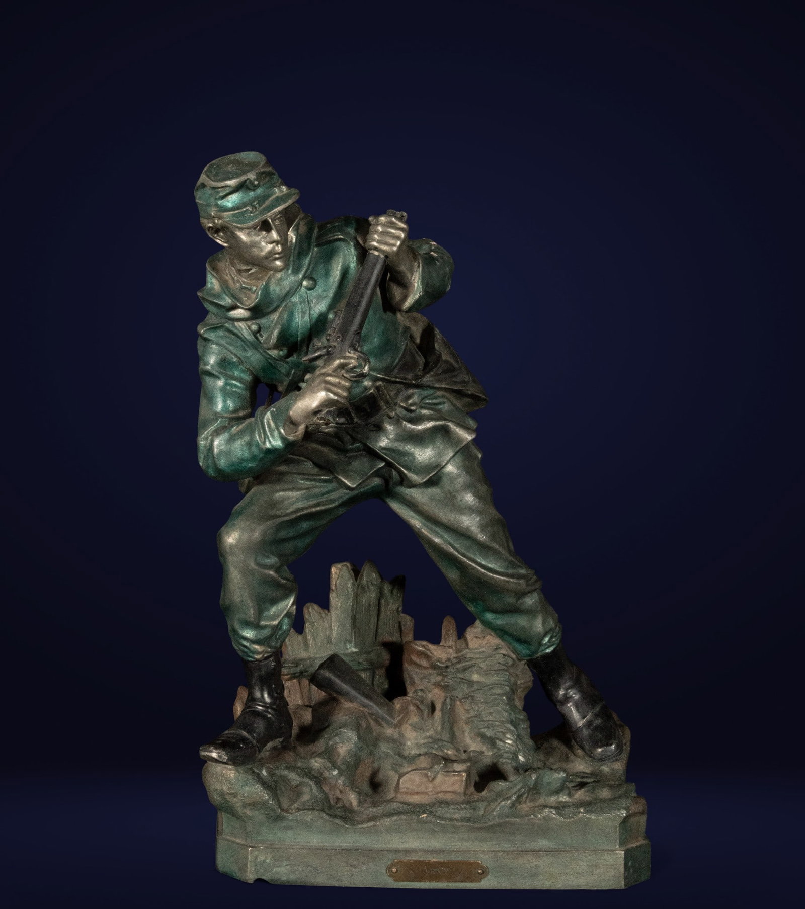 American Civil War soldier, in metal: Measurements: 33 x 20 cm