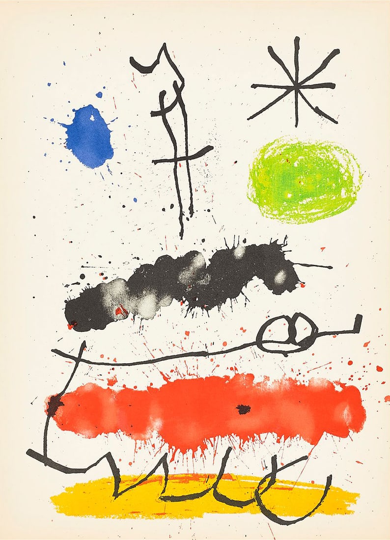 JOAN MIRÓ (Barcelona, 1893 - Palma de Mallorca, 1983) - Untitled (Miró. Unpublished recent work): Lithograph on offset paper. Dimensions: 30.4 x 22 cm. Edition of 1000 unnumbered copies. Print from the Miró publication. Unpublished recent work, published by the Sala Gaspar, Galería Metras and Be