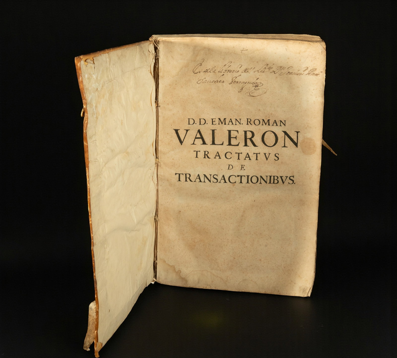 Tractatus de Transactionibus. Doctor Emmanuel Roman Valeron. Spanish School. 17th Century (1 of 3)