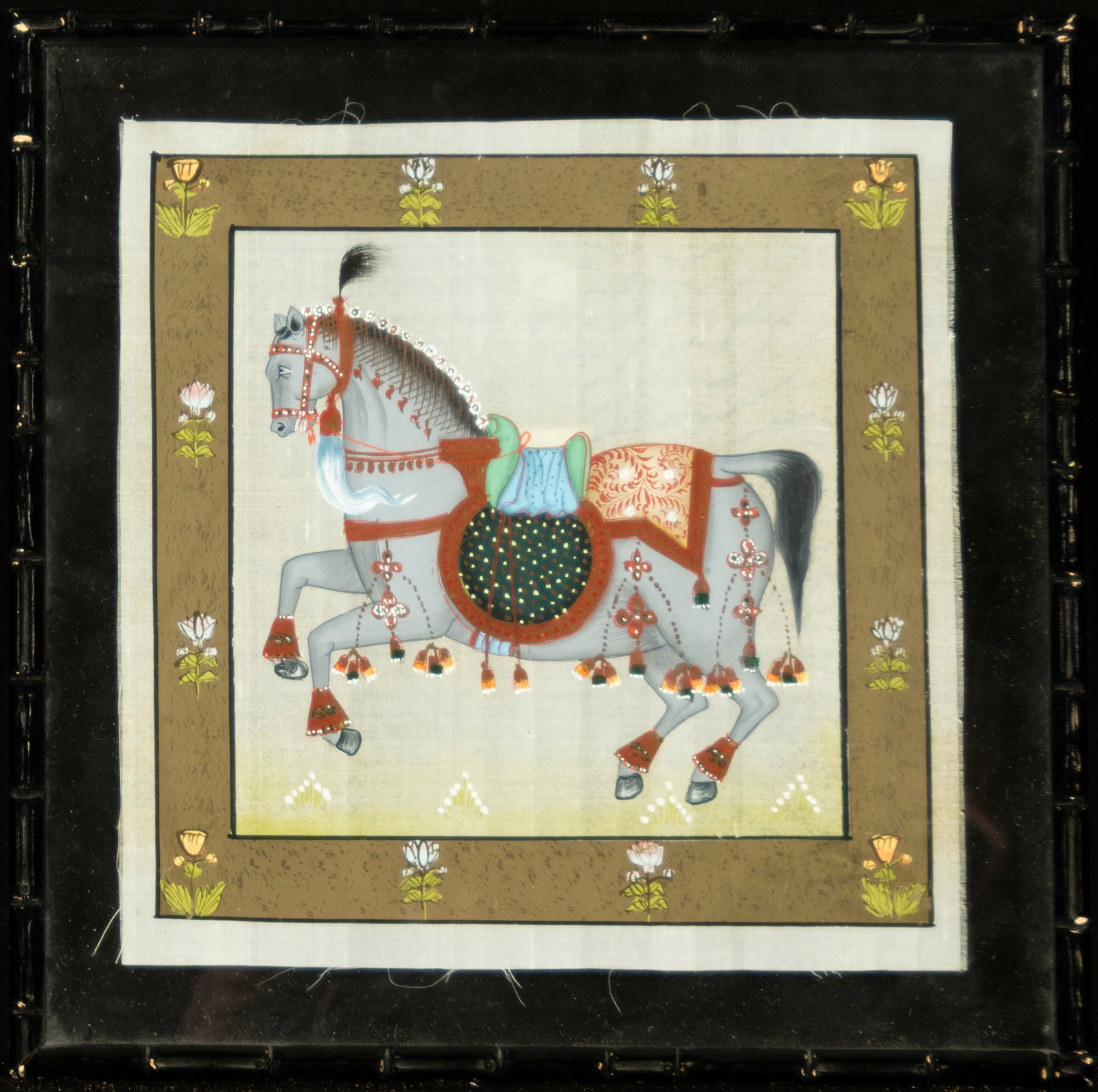 Mughal painting on silk, 19th-20th century (1 of 4)