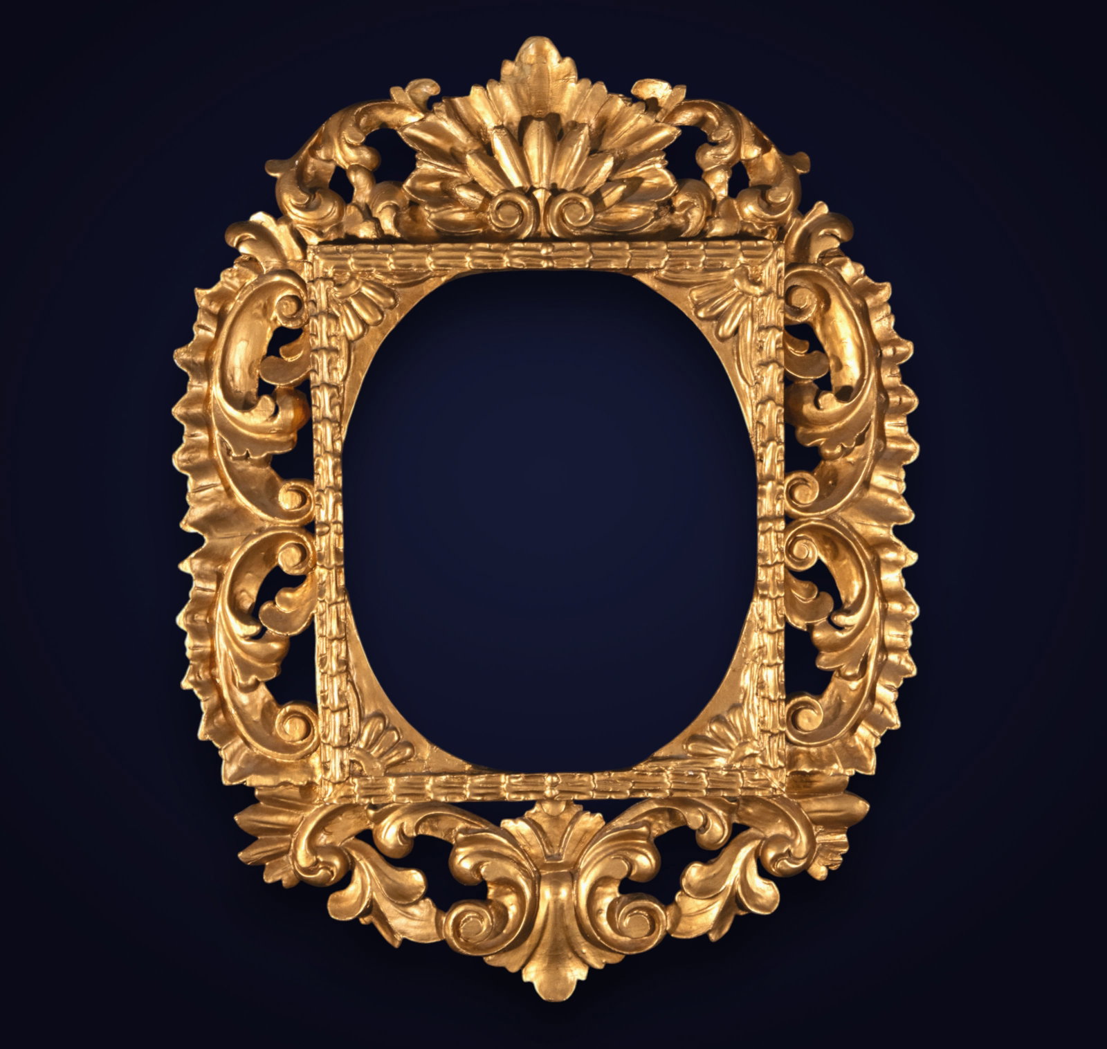 Small oval colonial frame Late 18th century with floral motifs (1 of 14)