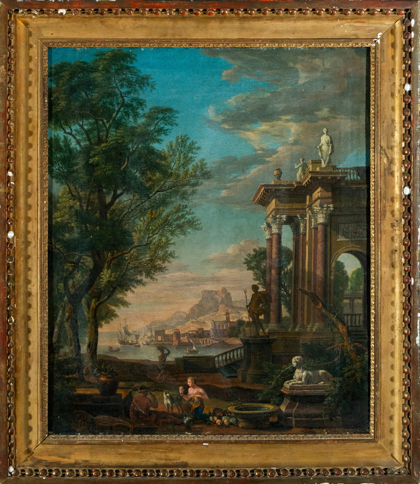 French school of the 18th century, after I. de Moucheron, Landscape with fountain (1 of 6)