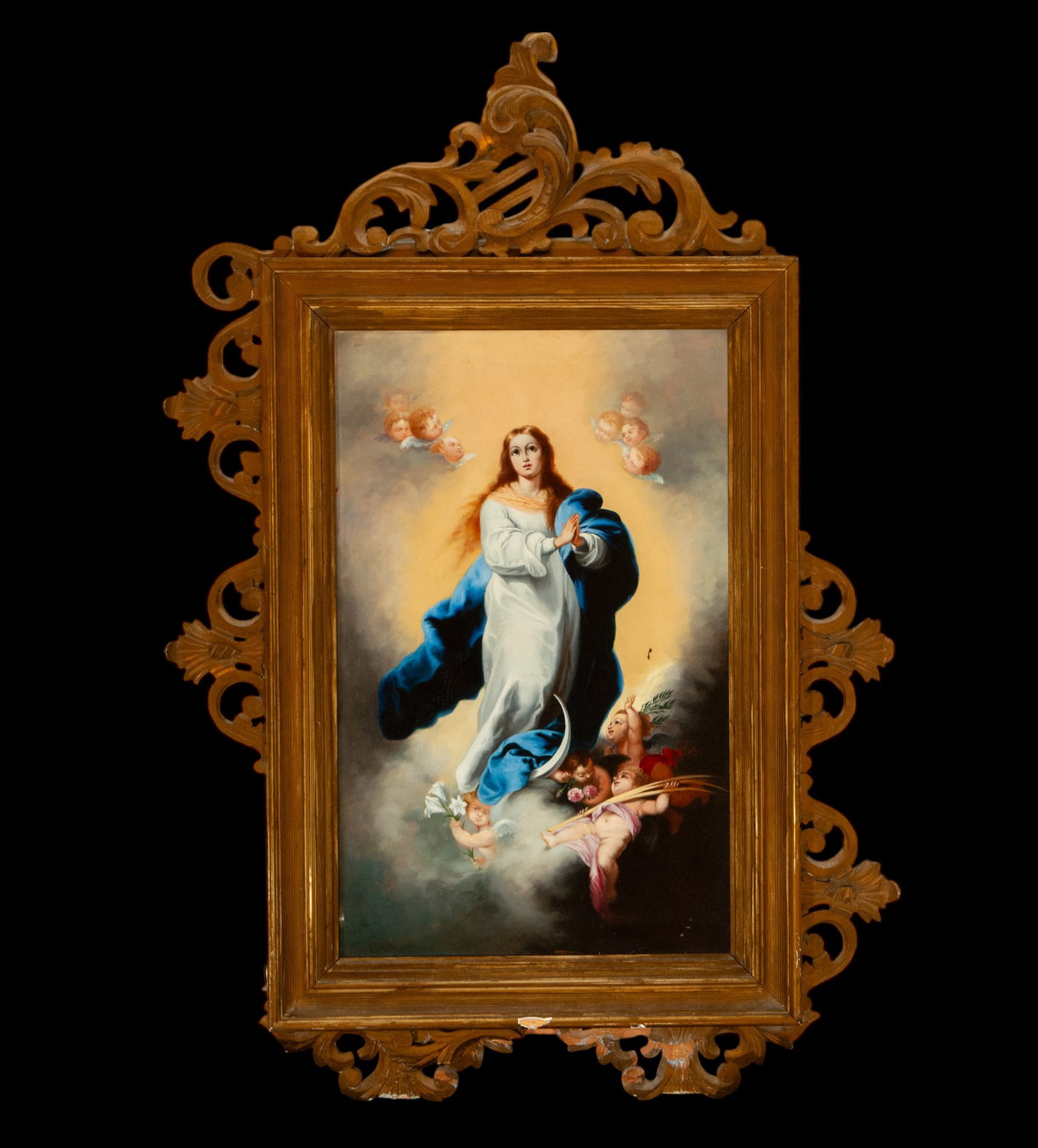 Copy by BARTOLOMÉ ESTEBAN MURILLO (Seville, 1617-1682) - Immaculate Conception, 19th century: Oil on canvas. Measurements: 112 x 80 cm.