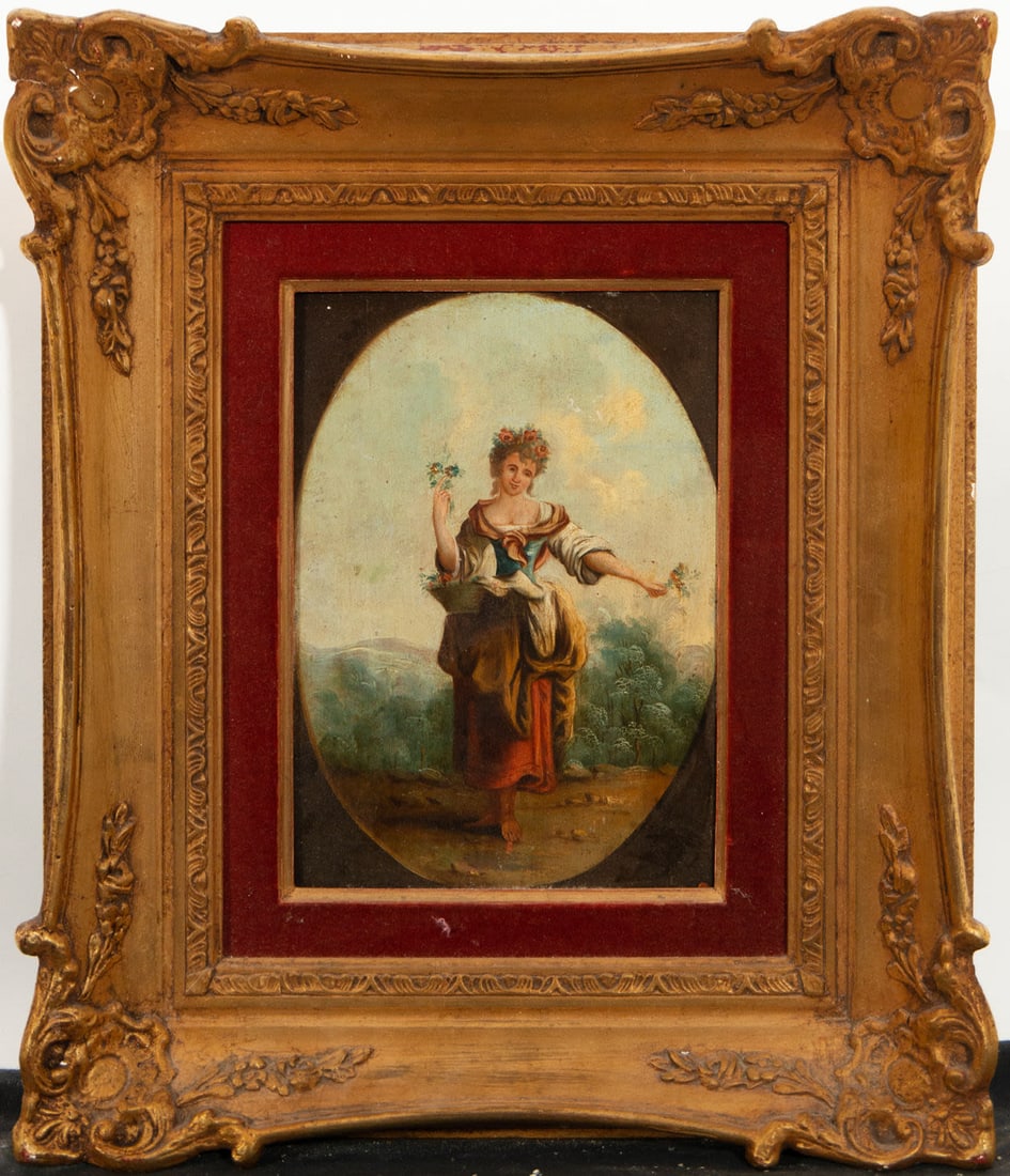 Girl with Flowers, 19th century Italian school (1 of 3)