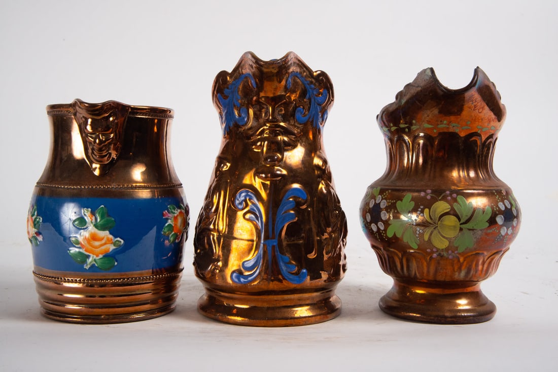 Lot of three Reflection Jugs, 19th century (1 of 6)