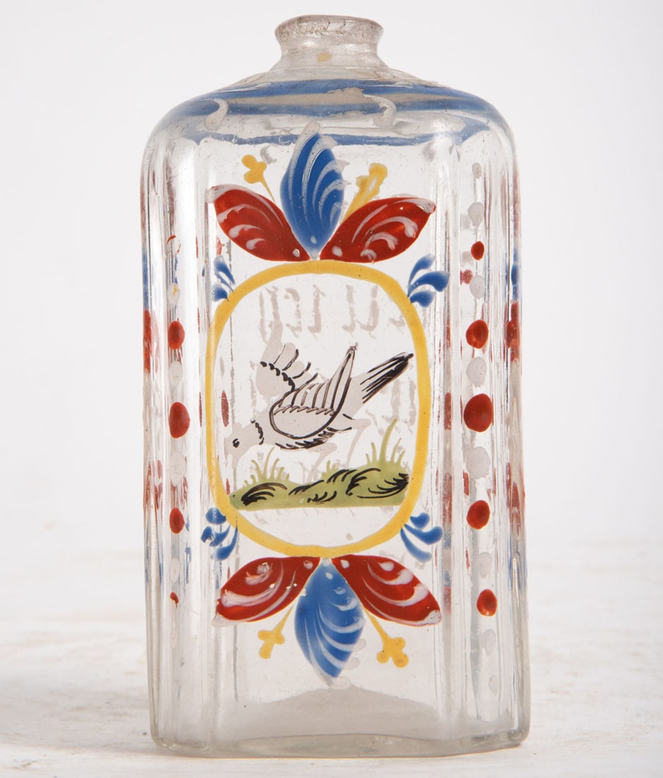 Glass bottle from La Granja, 19th century: Measurements: 23 x 10 x 10 cm