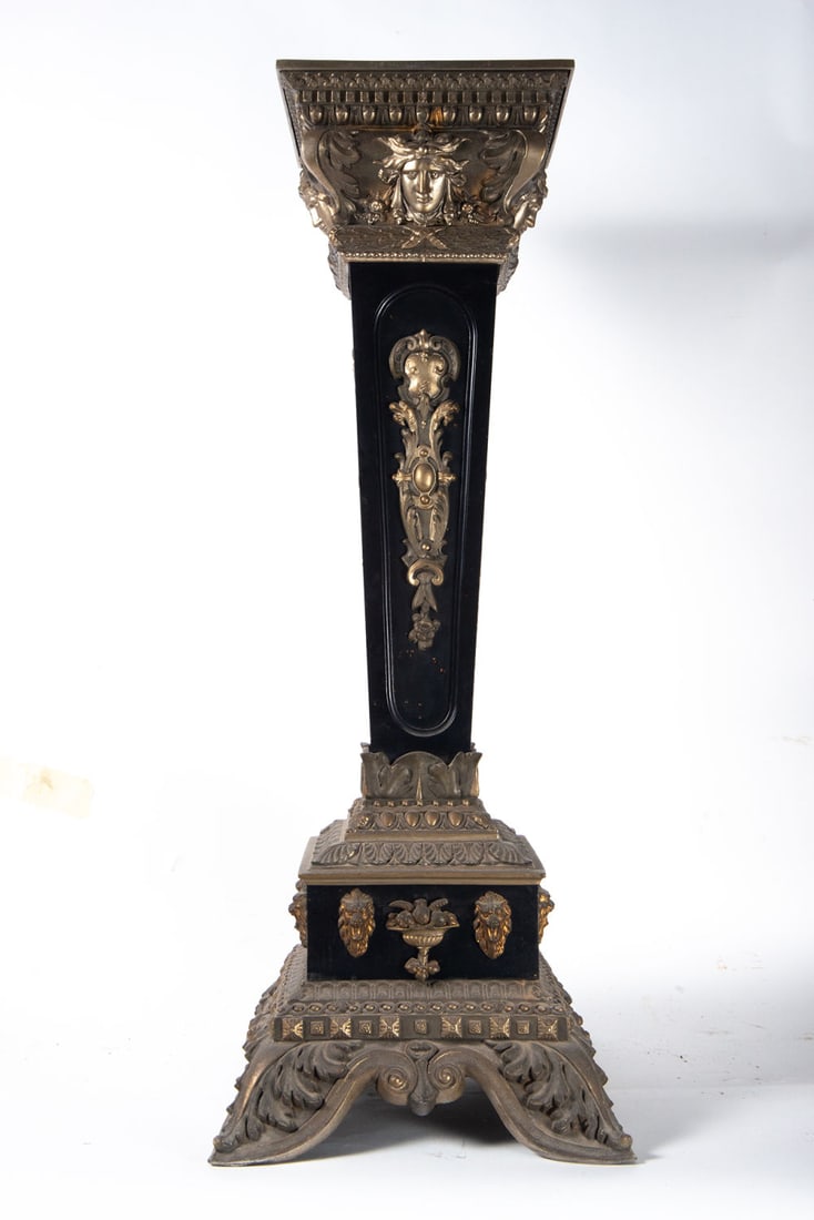Column-type pedestal in bronze and ebonized wood Napoleon III, France, 19th century (1 of 3)