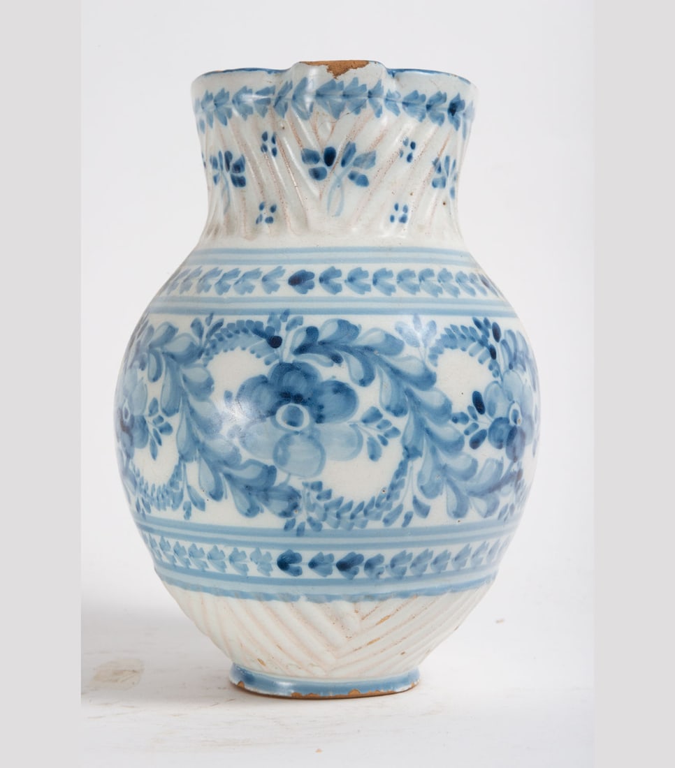 Manises Wine Jug in cobalt blue ceramic, 19th century (1 of 3)