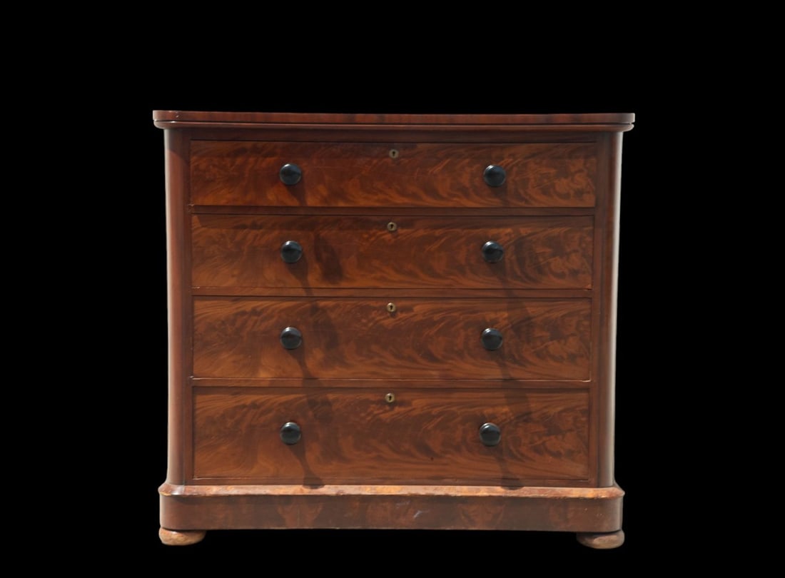 19th century English mahogany chest of drawers (1 of 4)