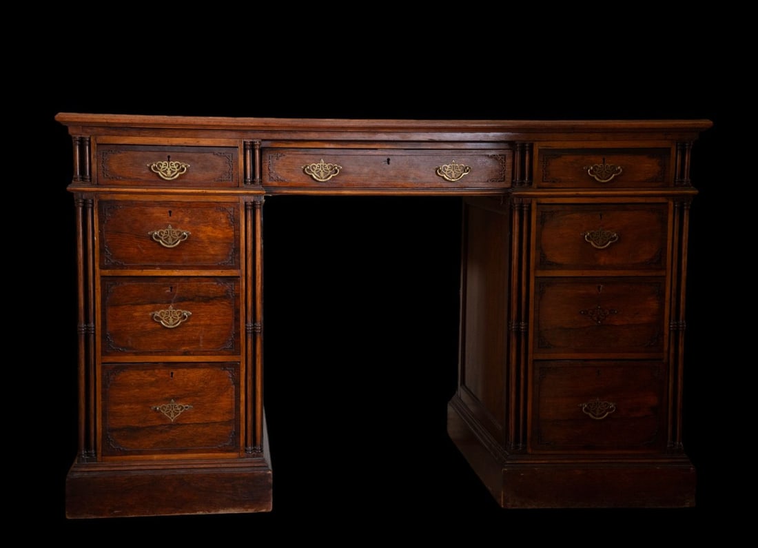 19th Century English Rosewood Office Desk (1 of 5)