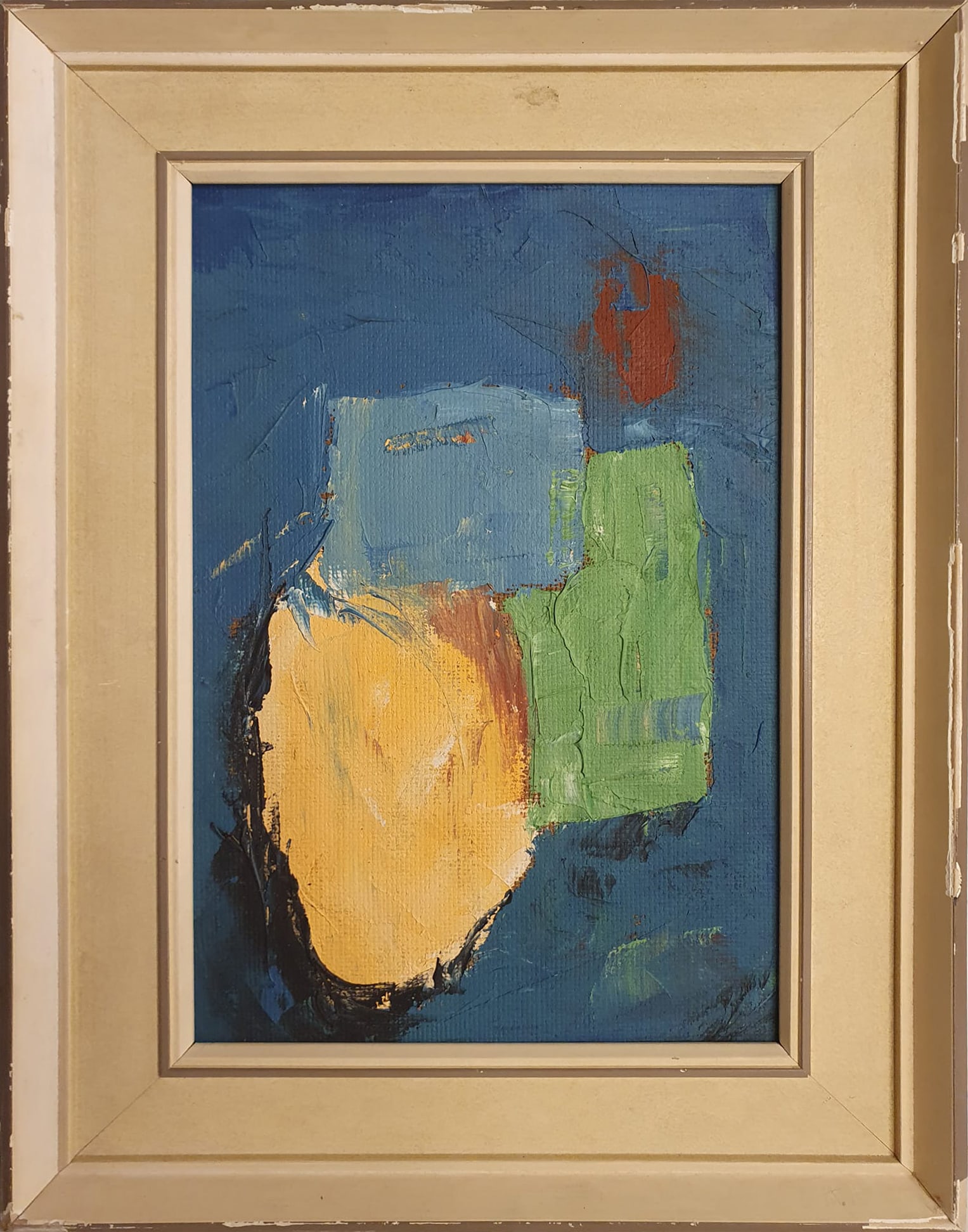 Expressionist oil painting Art Deco period, on tablex, signed: Dimensions: 30 x 20cm. Framed dimensions: 38 x 28cm