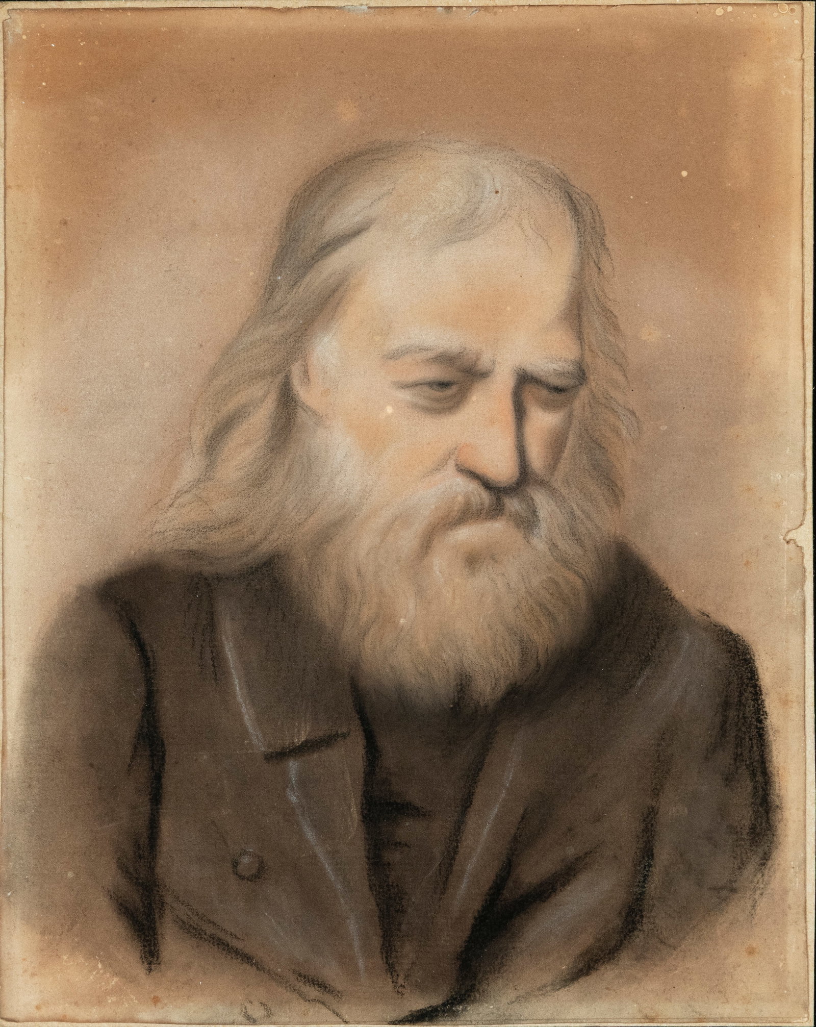 19th Century English School, Wax Portrait of Charles Darwin: Wax on paper. 22 x 17 cm