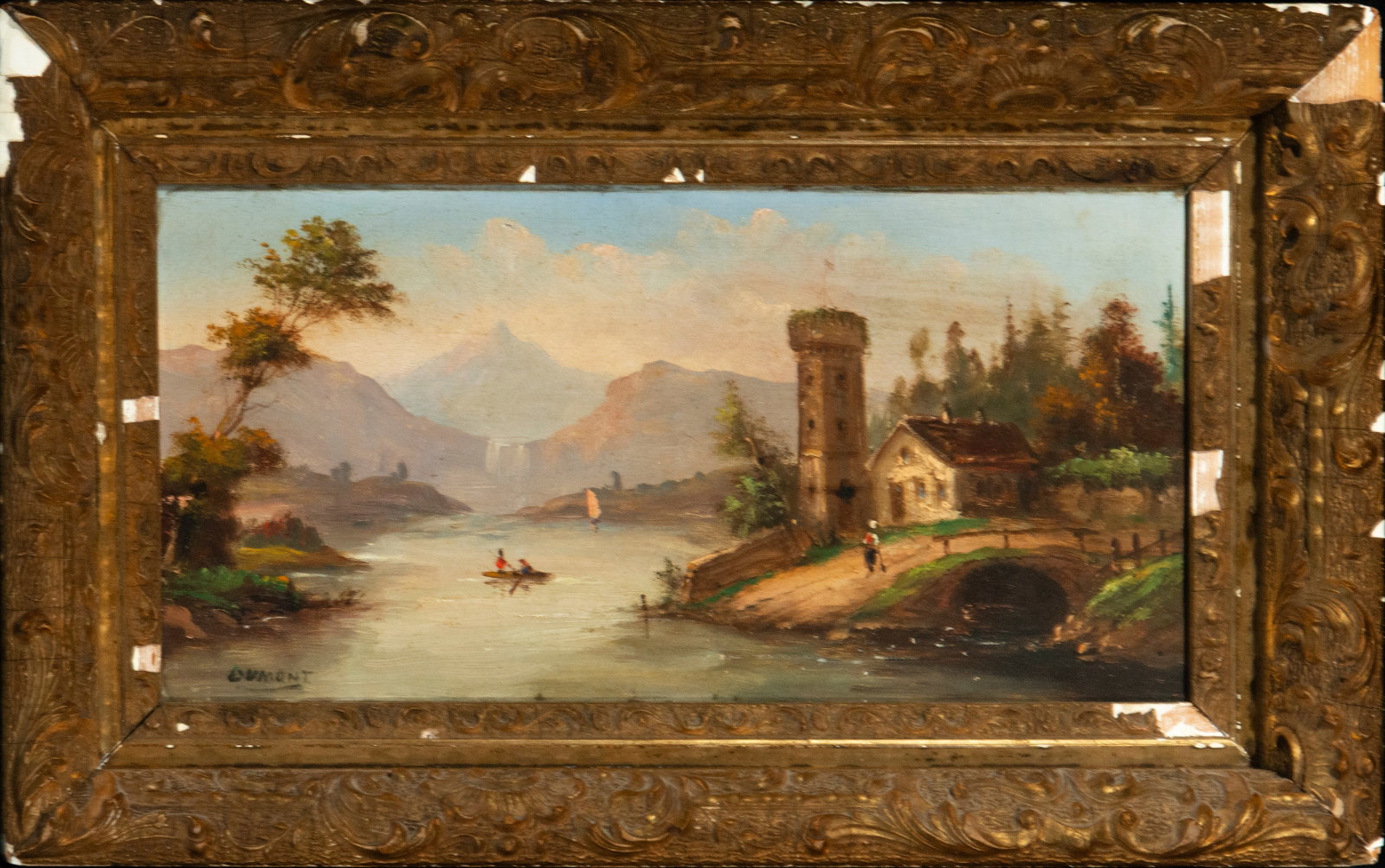 Rural scene. Signed: Dumónt. French School. 19th century (1 of 4)