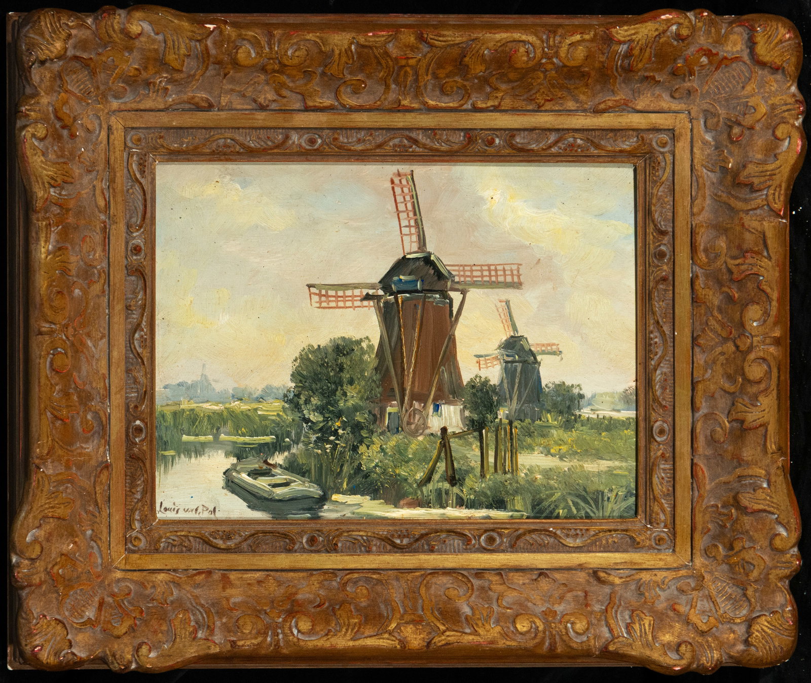 Dutch Landscape. Signed Louis Valpol. Dutch School. 19th Century (1 of 4)