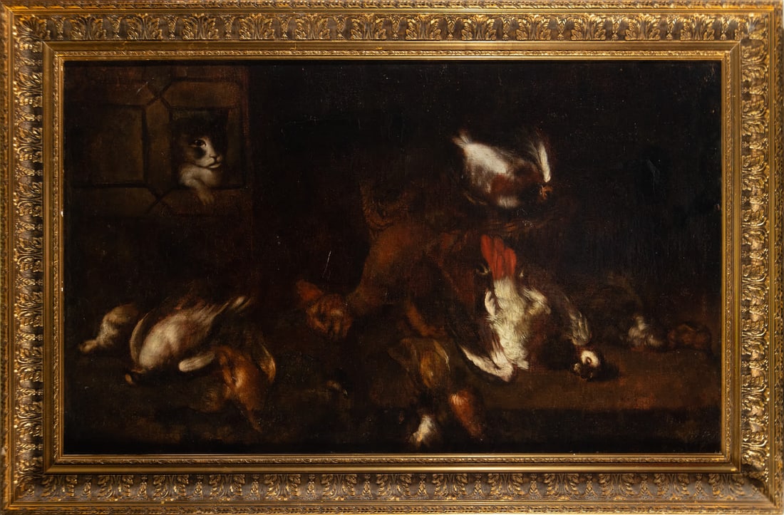 Large Still Life of Hunting with a Cat, Flemish School of the 17th century (1 of 14)