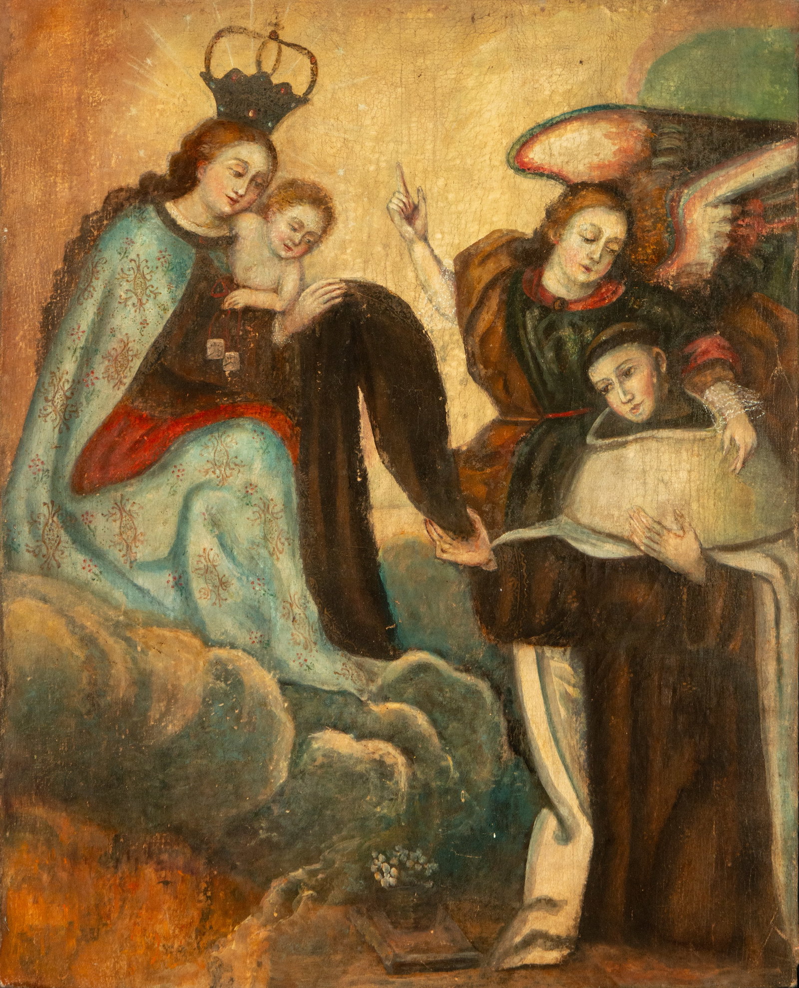 Religious scene, Colonial School, 18th century, Relined (1 of 6)
