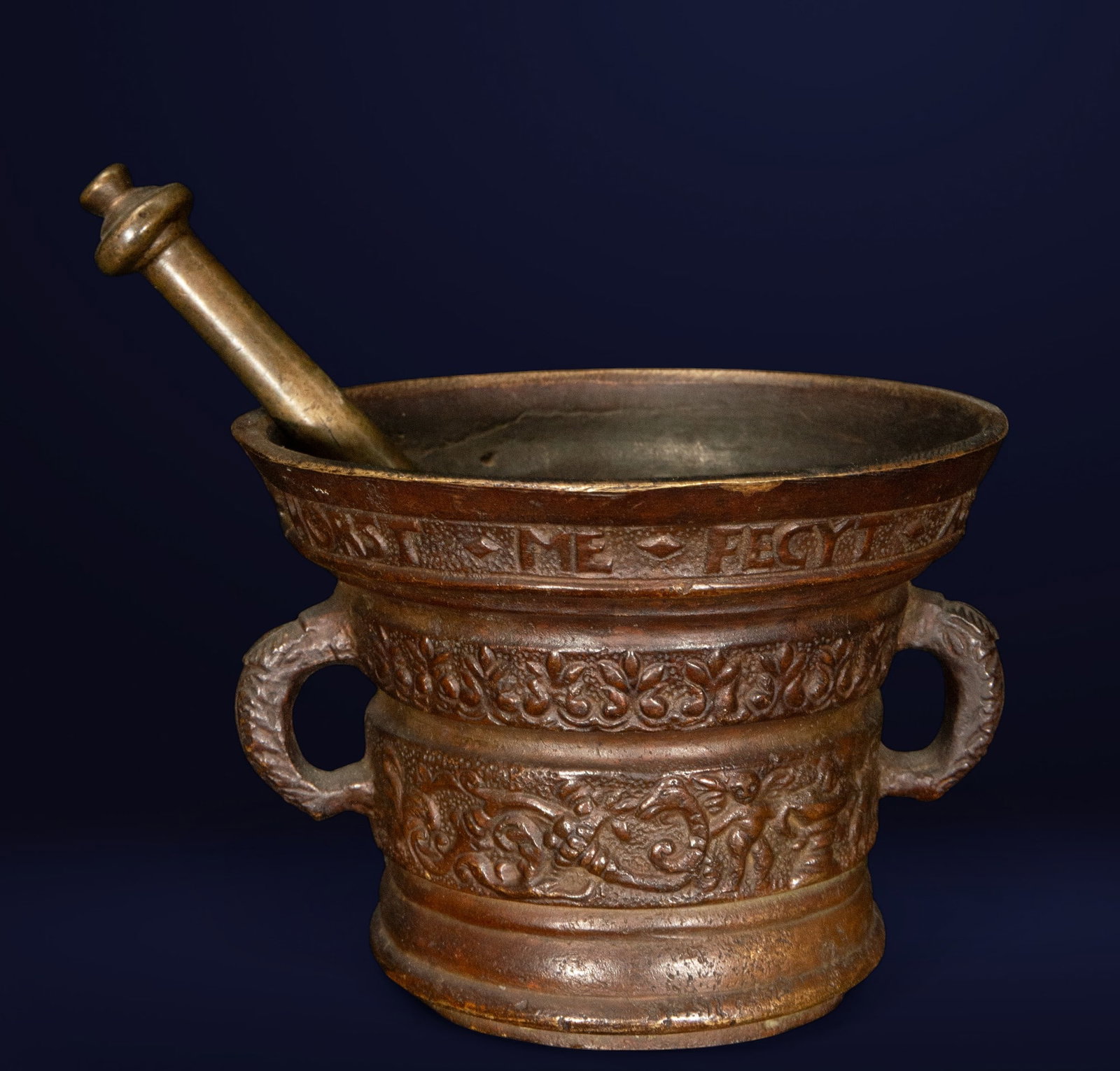 German bronze mortar, Germanic School. 17th century (1 of 4)