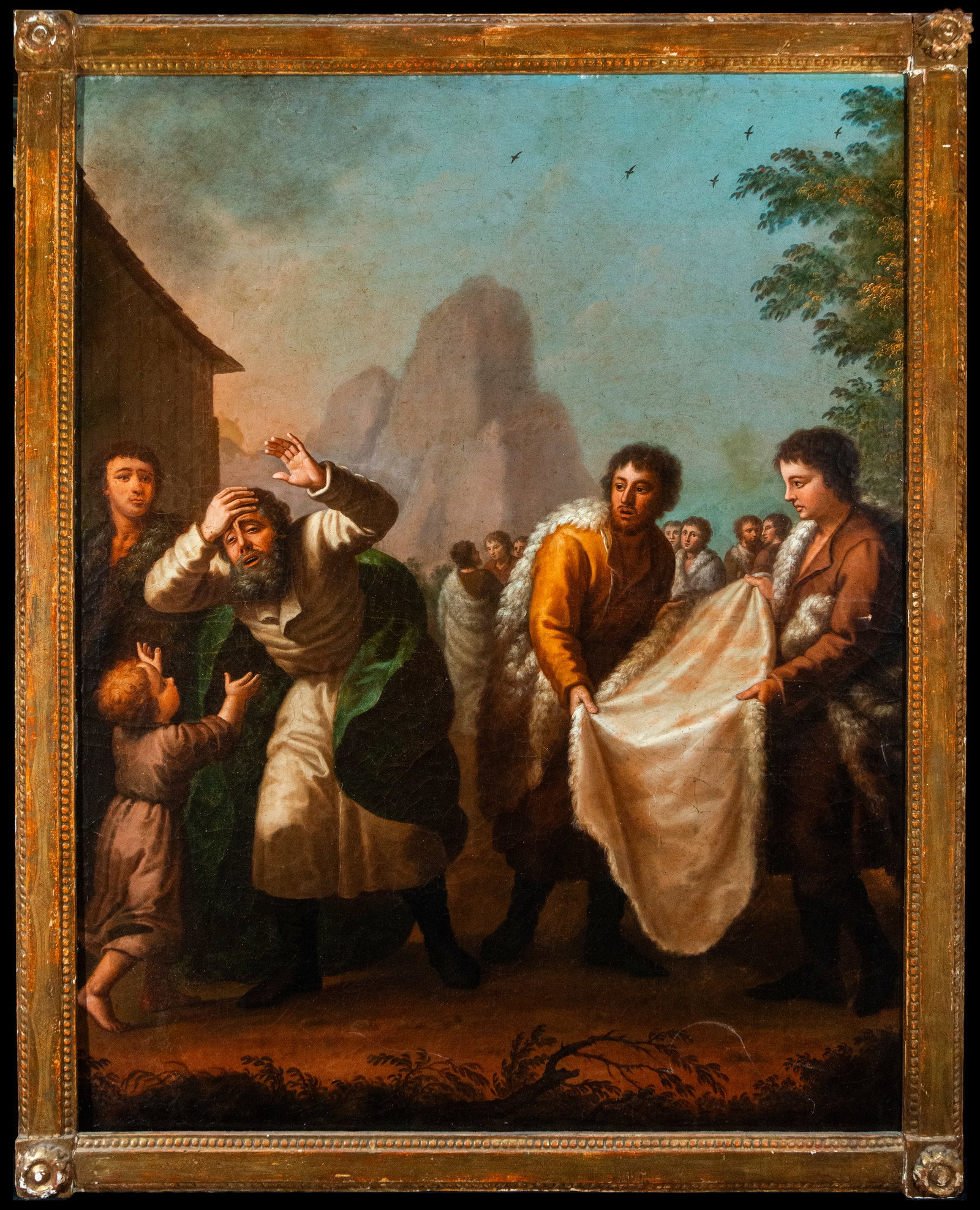 Men snatching the robes from a Jew, attributed to Zacarías González Velázquez (1763 - 1834), (1 of 6)