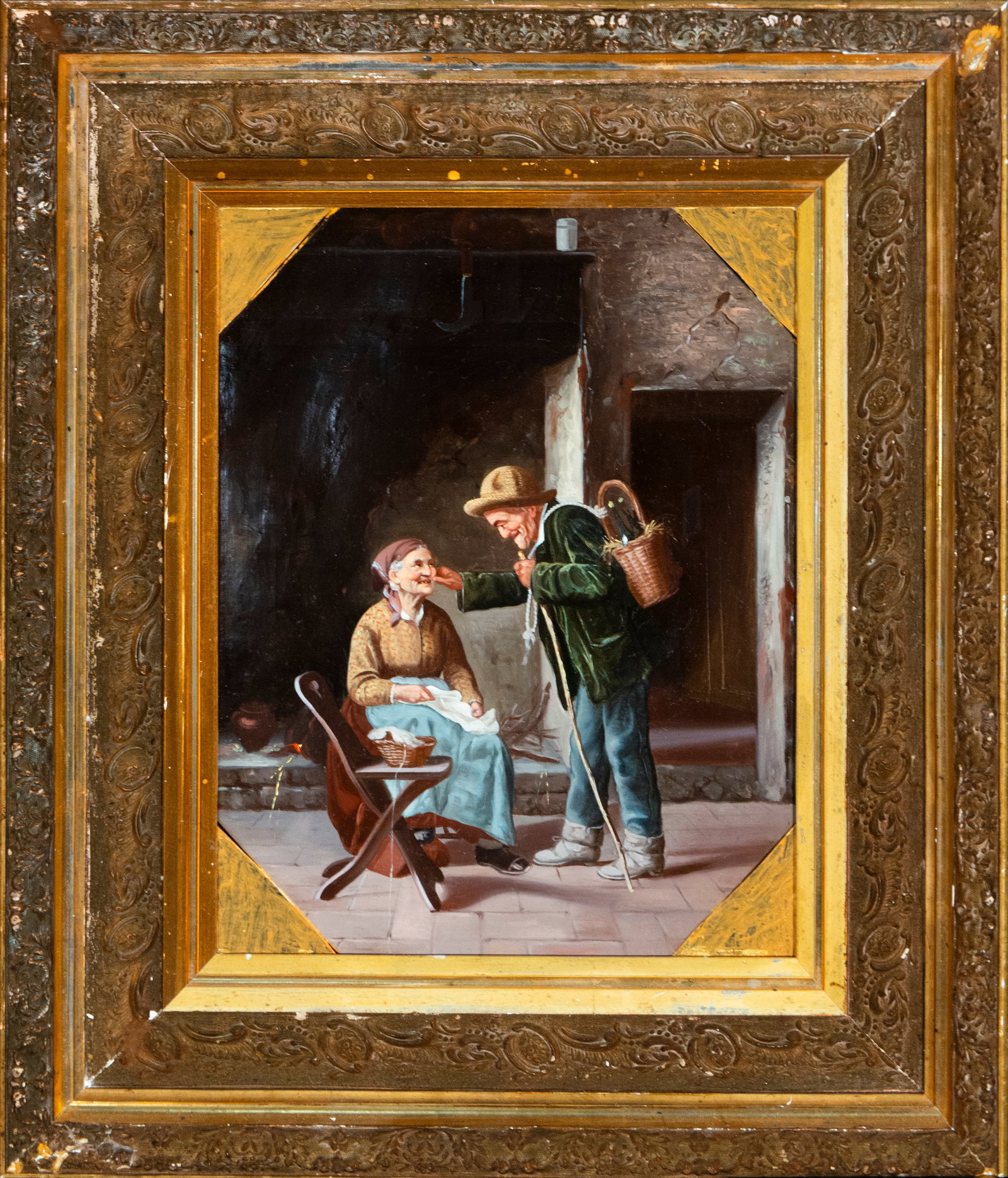 Elderly couple indoors. Spanish School. 19th century. (1 of 5)