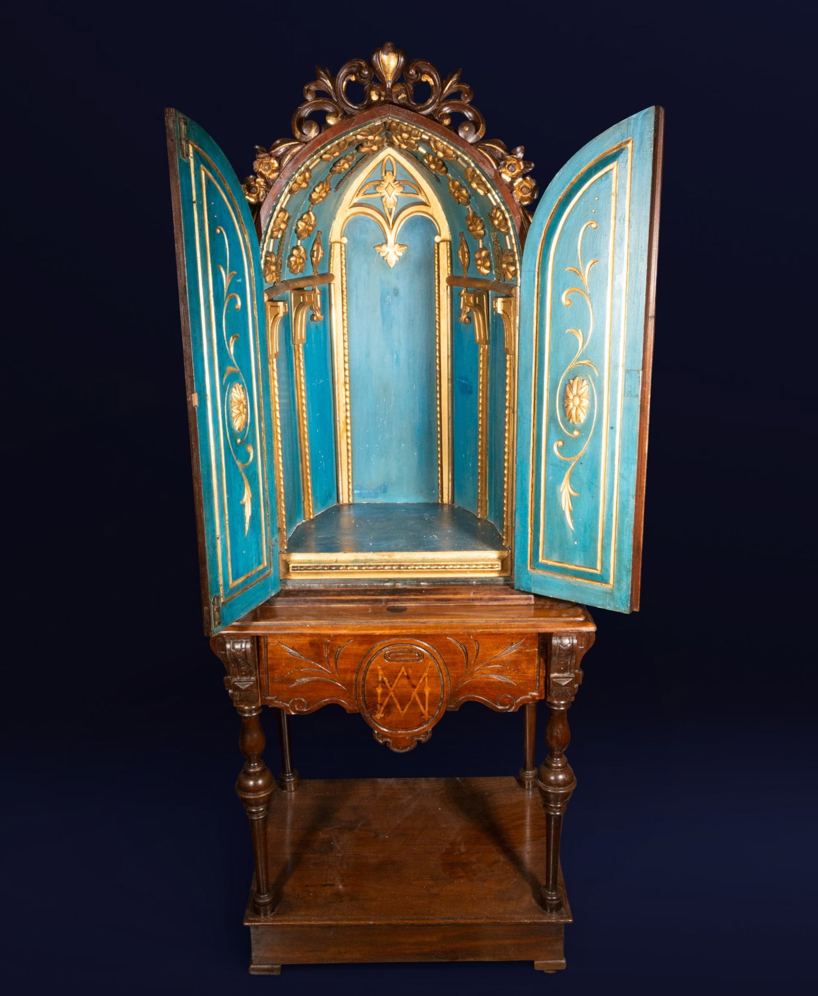 Modernist Private Oratory in mahogany - 19th Century. (1 of 5)