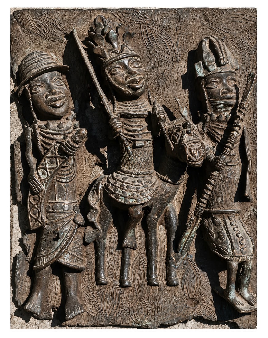 Bronze relief from Benin, Benin culture, 19th century (1 of 2)